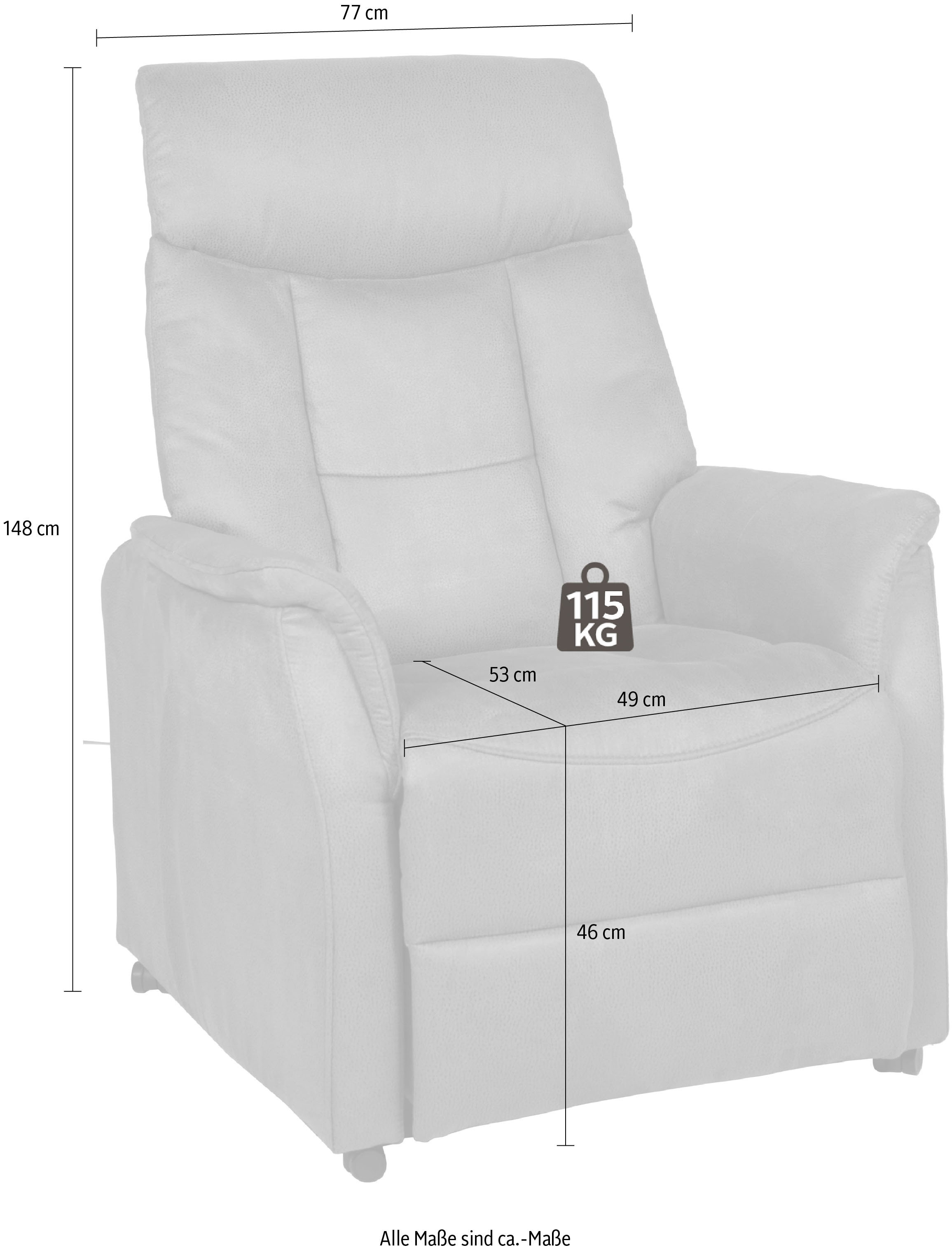 Duo Collection TV-Sessel »Sorrent mit regulierbarer Sitzheizung, elektrischer Aufstehhilfe«, Relaxfunktion und Taschenfederkern mit Stahlwellenunterfederung