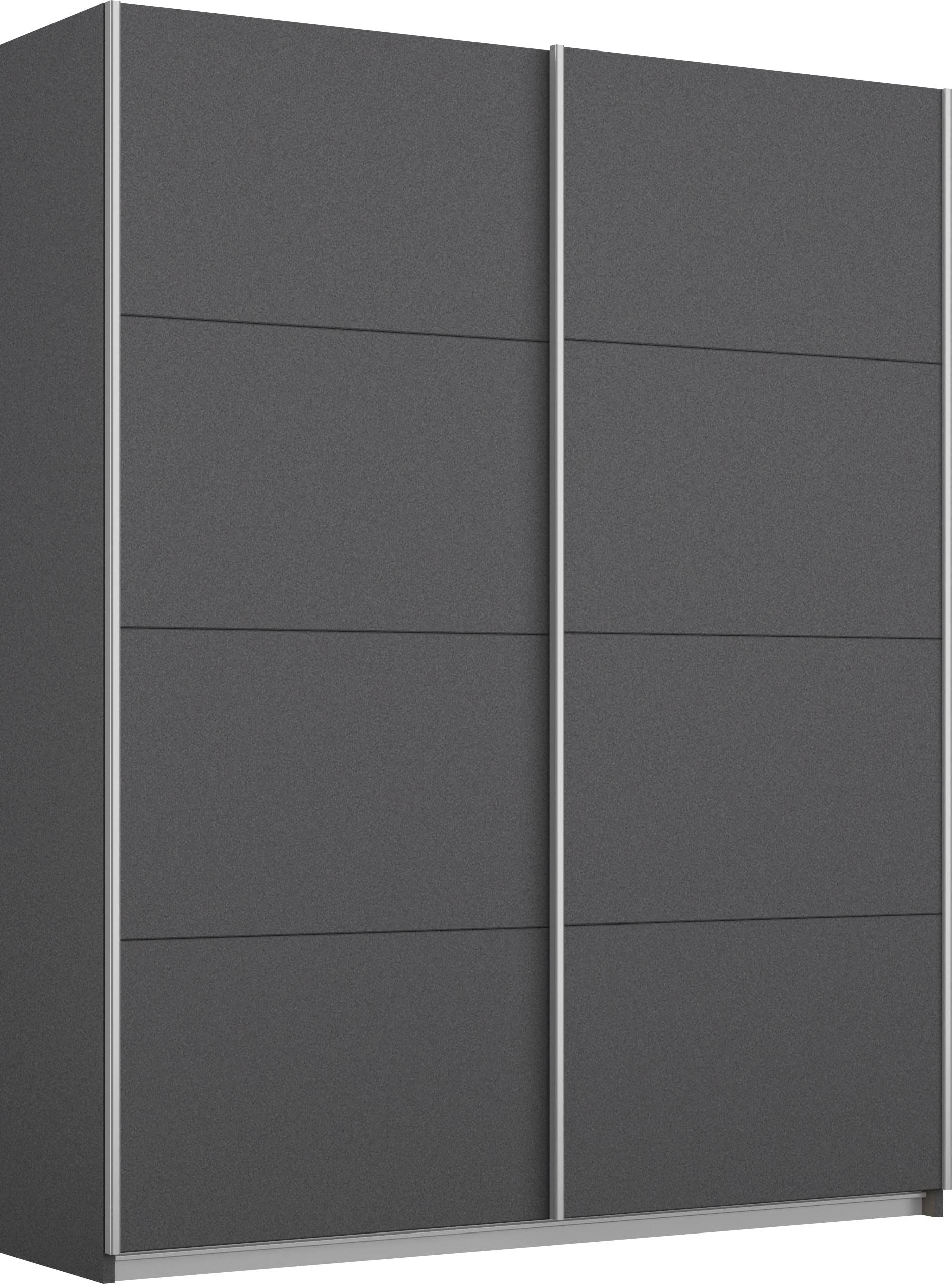 OTTO home Schwebetürenschrank "Kleiderschrank Schrank Garderobe Schlafzimmerschrank THANOS" 3 verschiedene Ausstattungen BASIC/CLASSIC/PREMIUM (inkl. SOFT-CLOSE), Optional mit Spiegel, Metall-Griffleisten alufarben MADE IN GERMANY