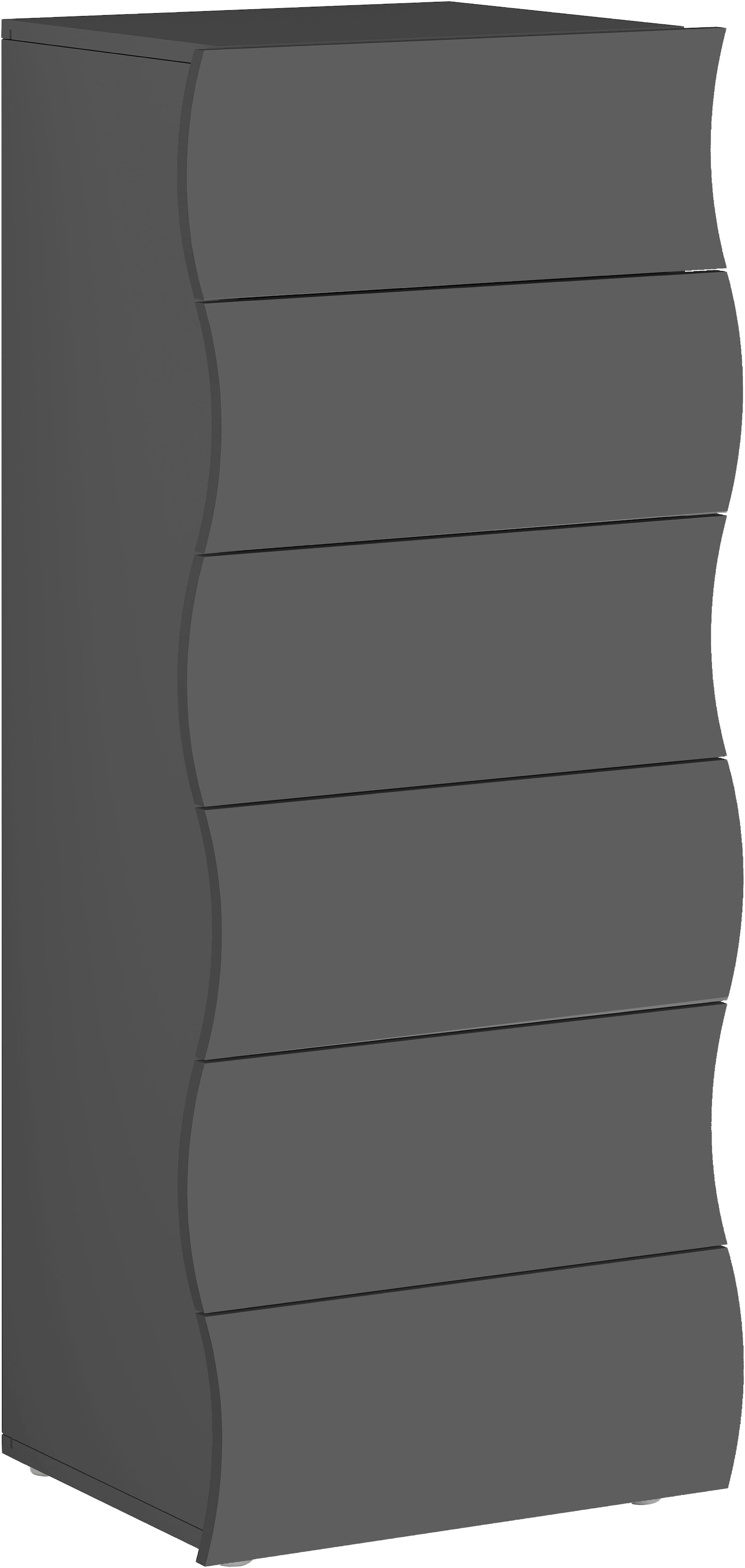 Home affaire Kommode »Onda« Onda, 50 cm breit, Anthrazit matt, 6 Schubladen, Made in Italy