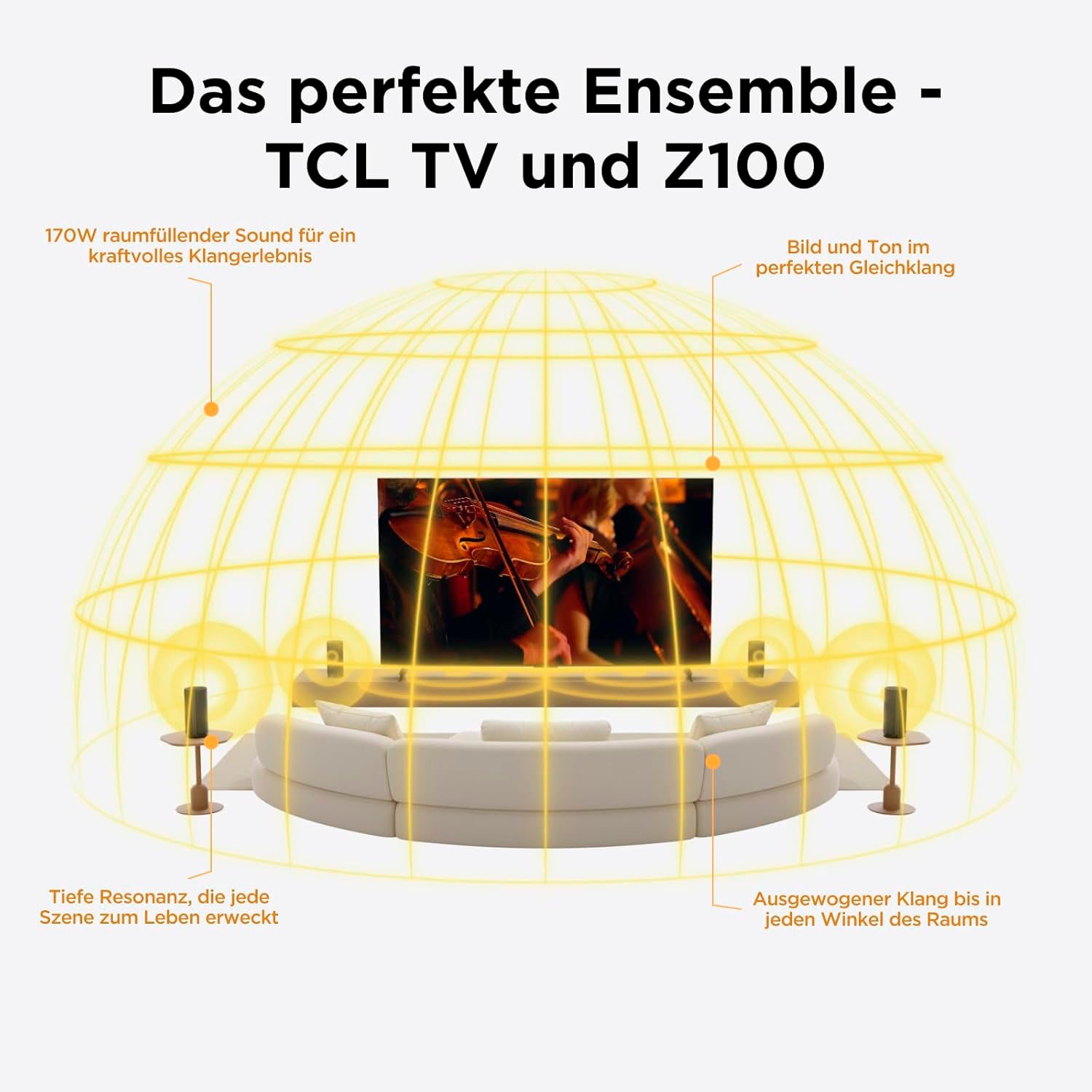 TCL Bluetooth-Lautsprecher »Z100« 1.1.1 (Bluetooth | WLAN Kabelloser Surround | Kabelose TV-Verbindung | Lautstärkeregelung )