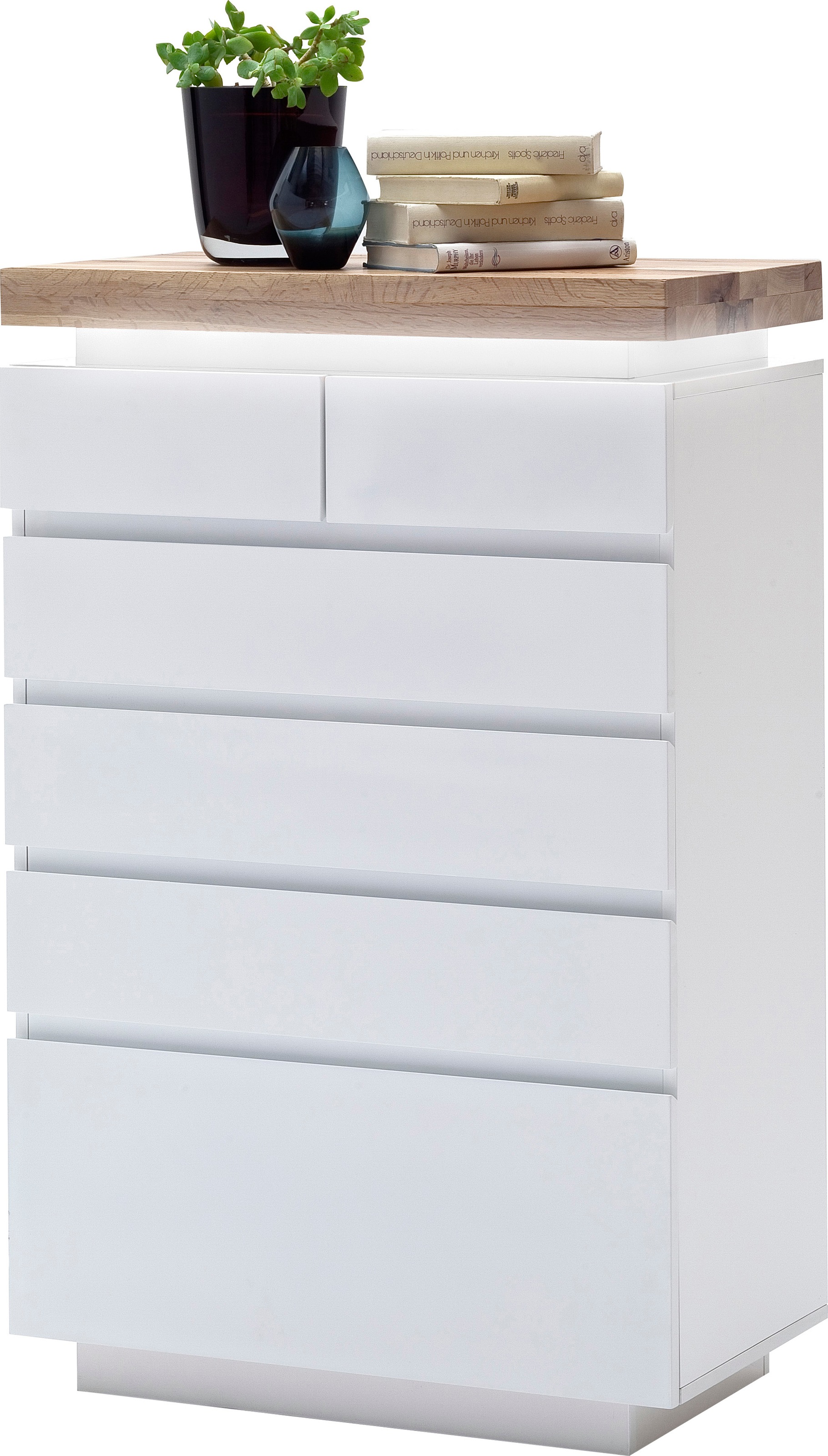 MCA furniture Kommode »Romina«, mit LED Beleuchtung weiß dimmbar, inkl. Fernbedienung