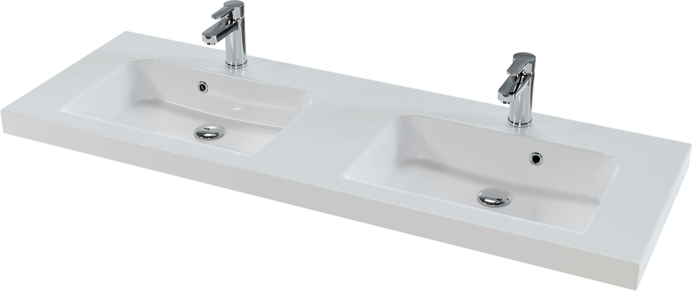 Saphir Badmöbel-Set »Balto 2-teilig Mineralmarmor-Doppelwaschtisch mit LED-Spiegel« 2 Stk. tlg.