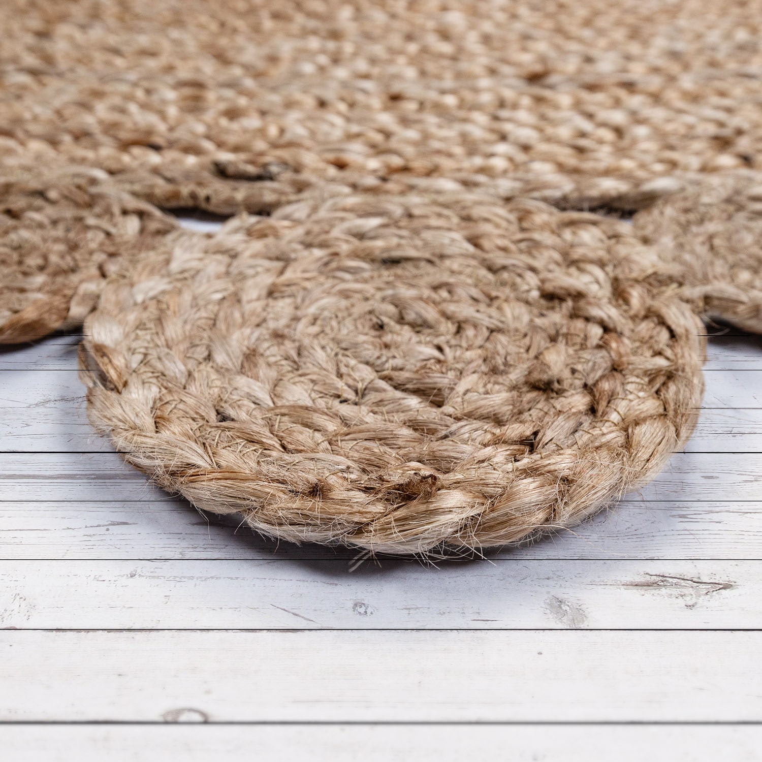 Paco Home Teppich »Viborg 592«, rund, 13 mm Höhe, handgefertigter Natur-Teppich, Jute, Boho, Ethno