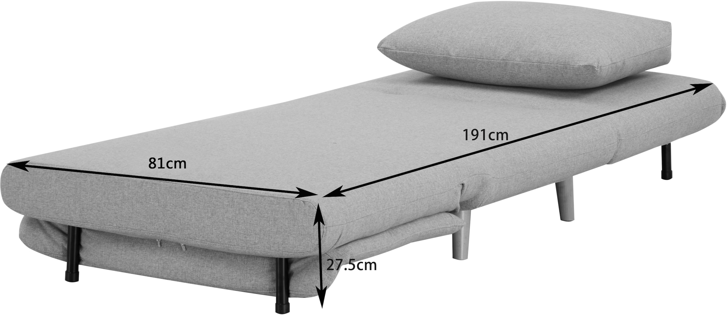 OTTO home Sessel »AINSLEY  - OTTO. Verlässliche Qualität.« wandelbar zum Gästebett, Schlafliege, Webstoff u. Cord-Bezug