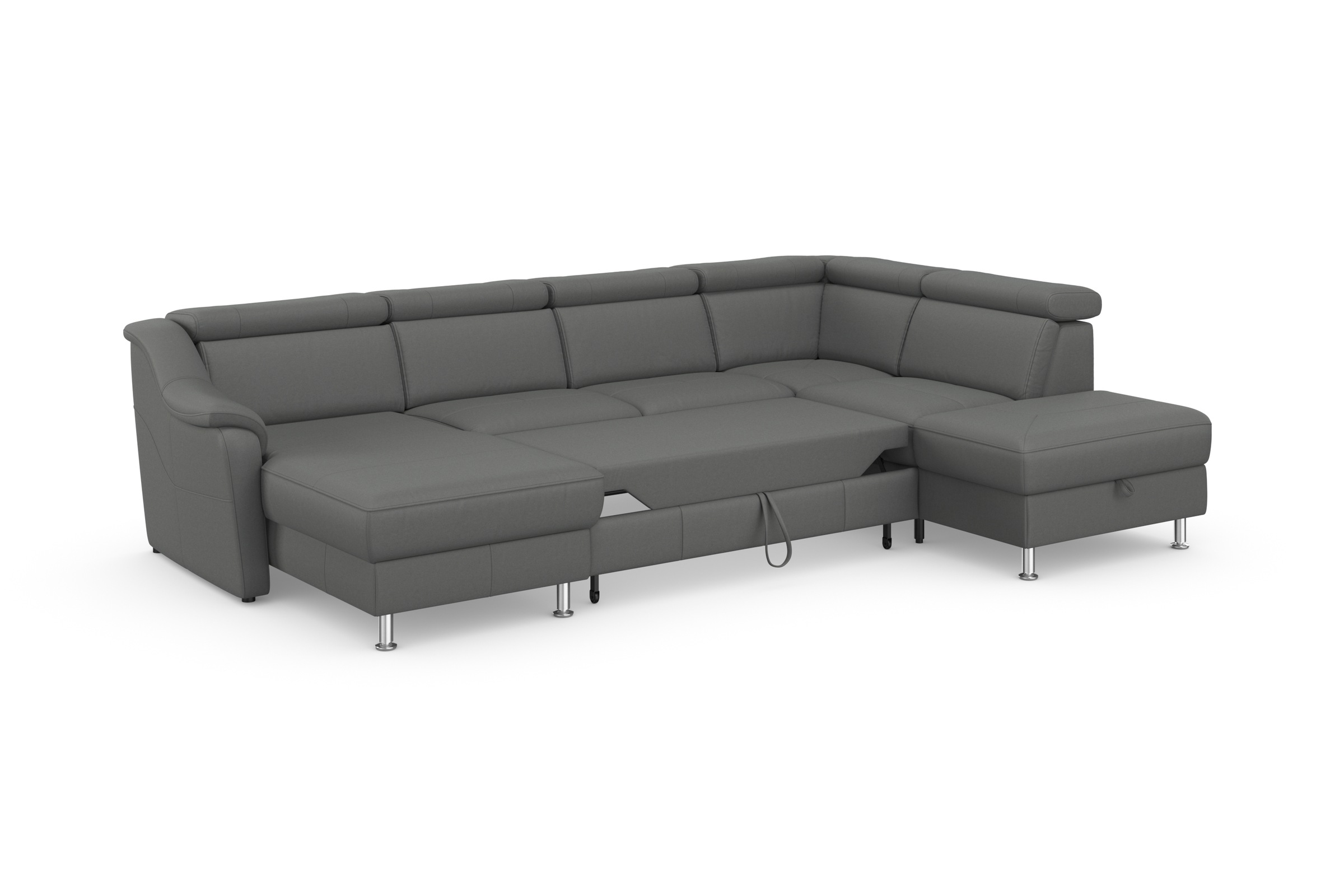 sit&more Wohnlandschaft »Freetown U-Form«, Kopfteilverstellung und Federkern, wahlweise mit Bettfunktion