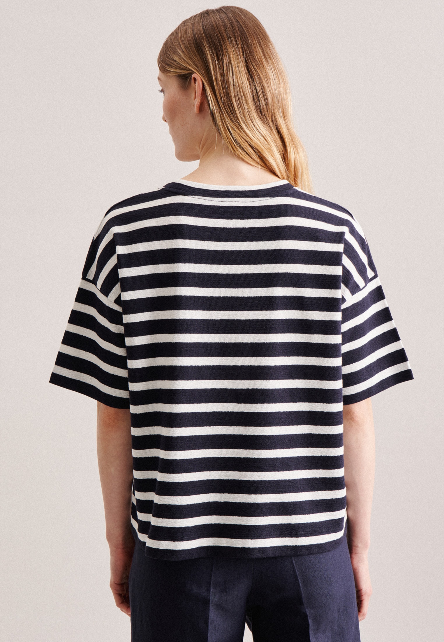 seidensticker T-Shirt »Schwarze Rose«, Kurzarm Rundhals Ringel Jersey