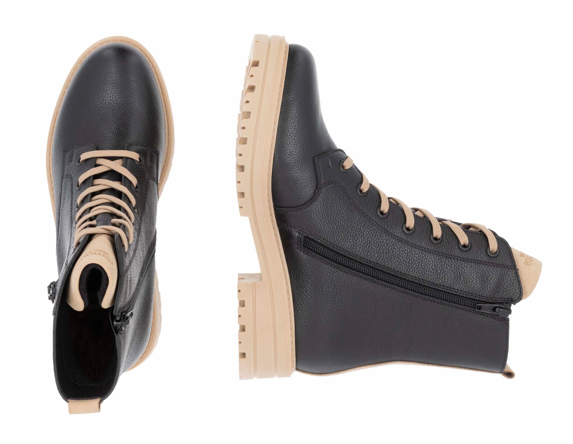 Remonte Winterboots, Blockabsatz, Winterstiefelette, Schnürboots mit Zierreißverschluss