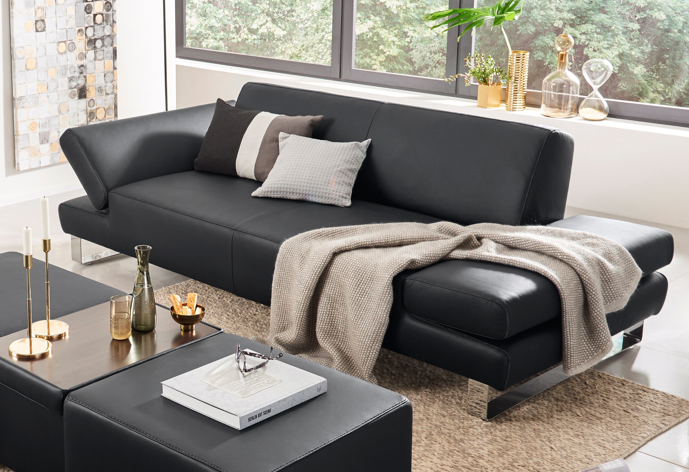 W.SCHILLIG 2-Sitzer »taboo Designsofa mit hohem Sitzkomfort« mit Übertiefe, inklusive Armlehnenverstellung, mit Kontrastnaht
