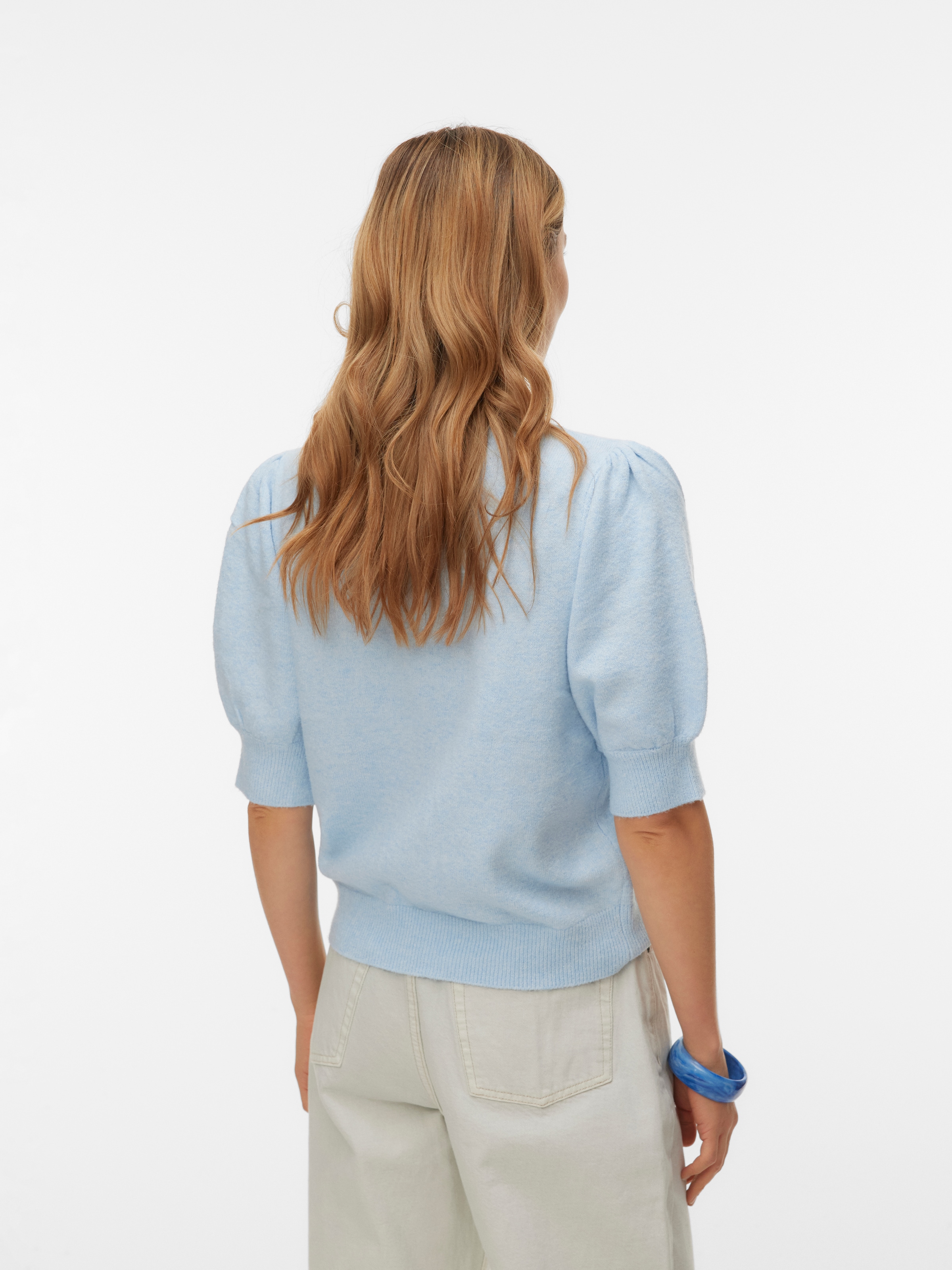 Vero Moda Rundhalspullover »VMDOFFY 2/4 O-NECK PULLOVER GA NOOS« Materialmix, regular fit