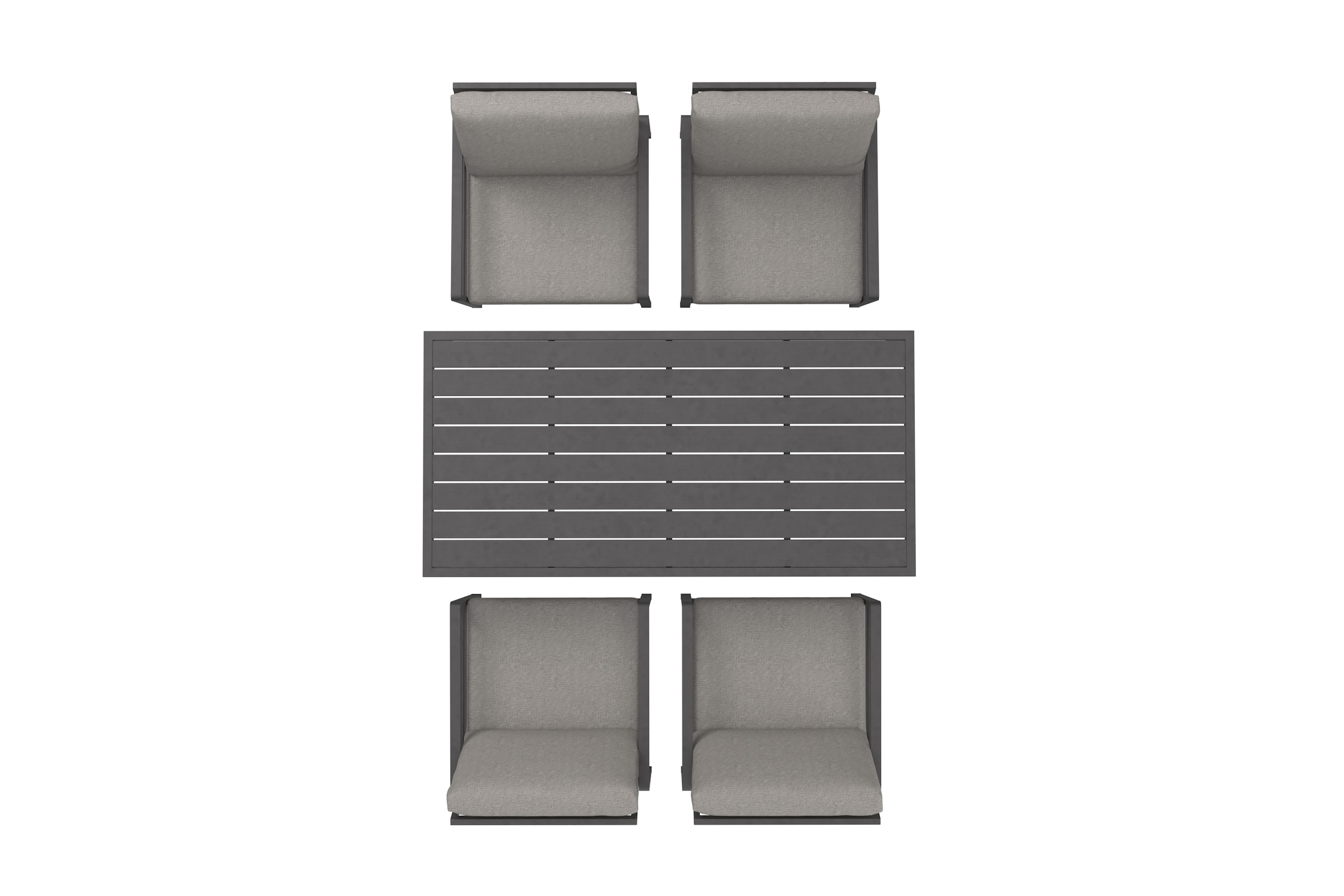 KONIFERA Garten-Essgruppe »»New Jersey««, (Set, 13 tlg., 4 Sessel, Tisch 80x160x71 cm, inkl. Auflagen), Aluminium