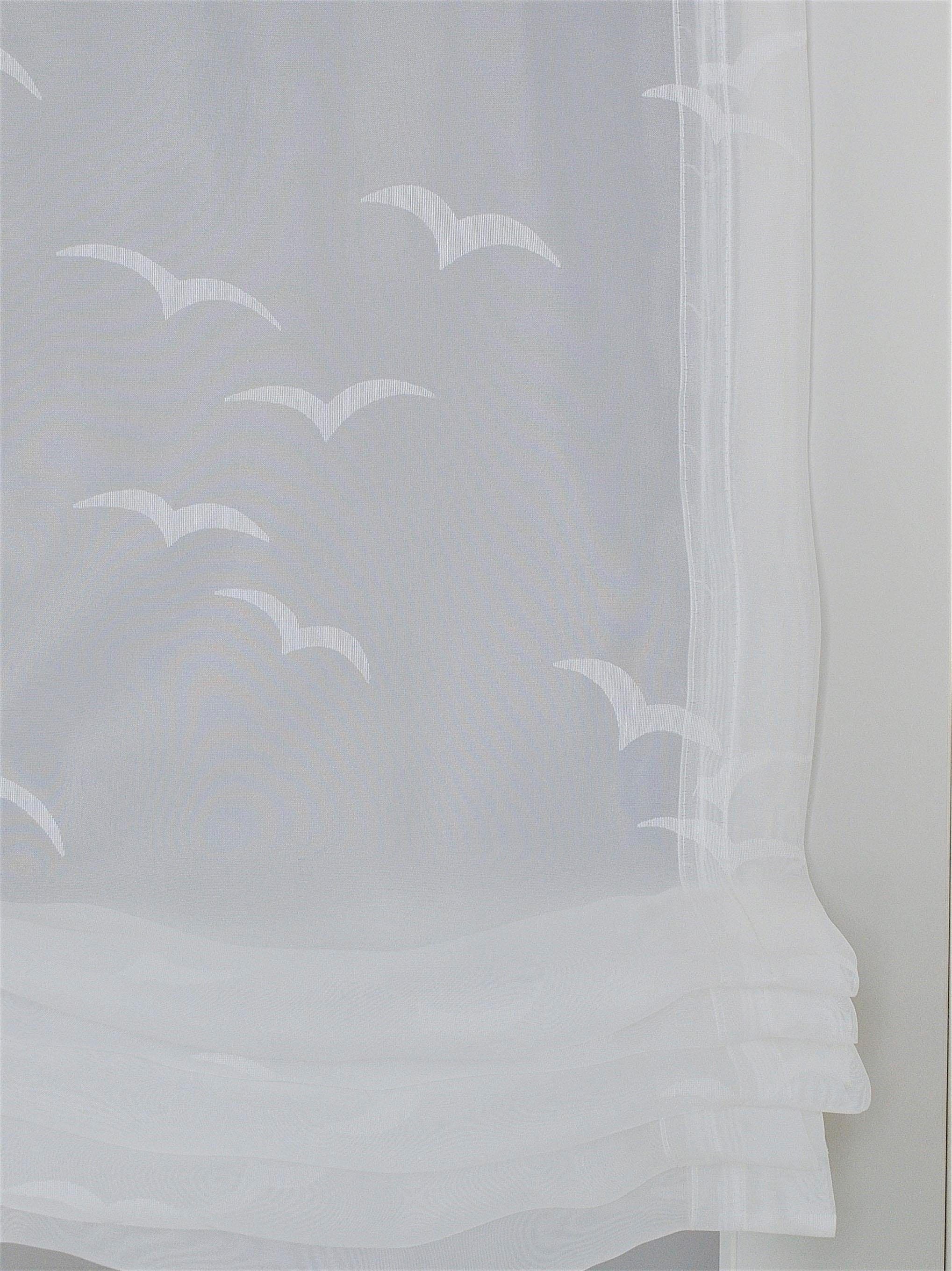 Kutti Raffrollo »Seabird«, mit Hakenaufhängung, freihängend, transparent,  Ausbrenner, Motiv, maritim, mit Edelstahlhaken