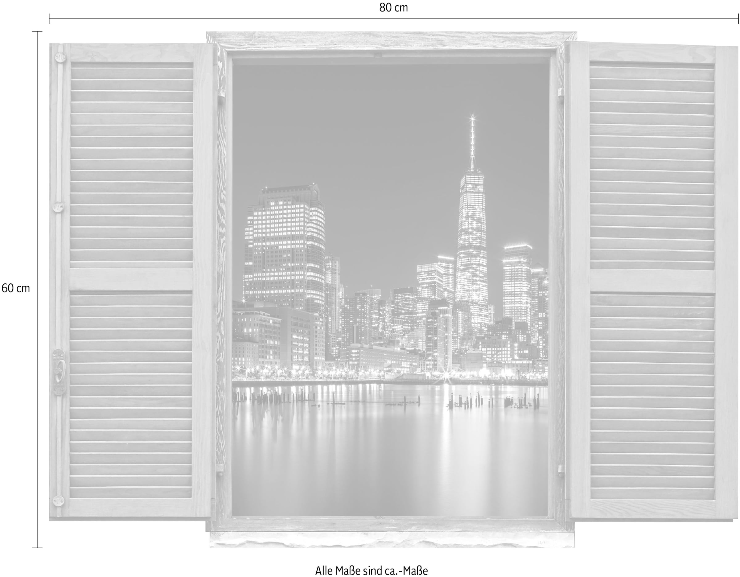 queence Wandtattoo »Großstadt« Wandsticker, Wandbild, selbstklebend, 3D, Fenster