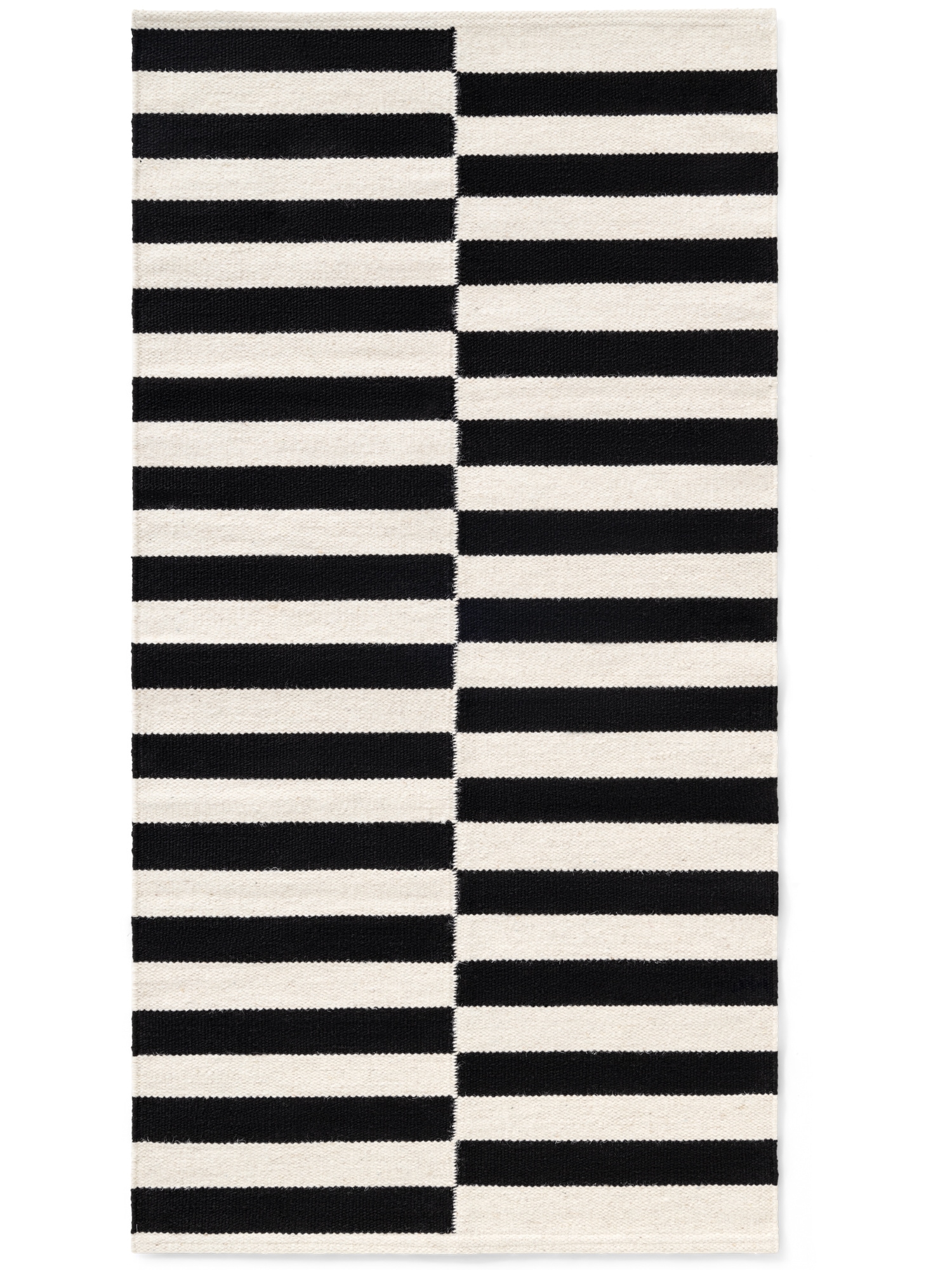 HANSE Home Wollteppich »Donna, schwarz-weiss«, rechteckig, 5 mm Höhe, Handgewebt, Wolle, Natur, Läufer, Wohnzimmer, Schlafzimmer, Streifen