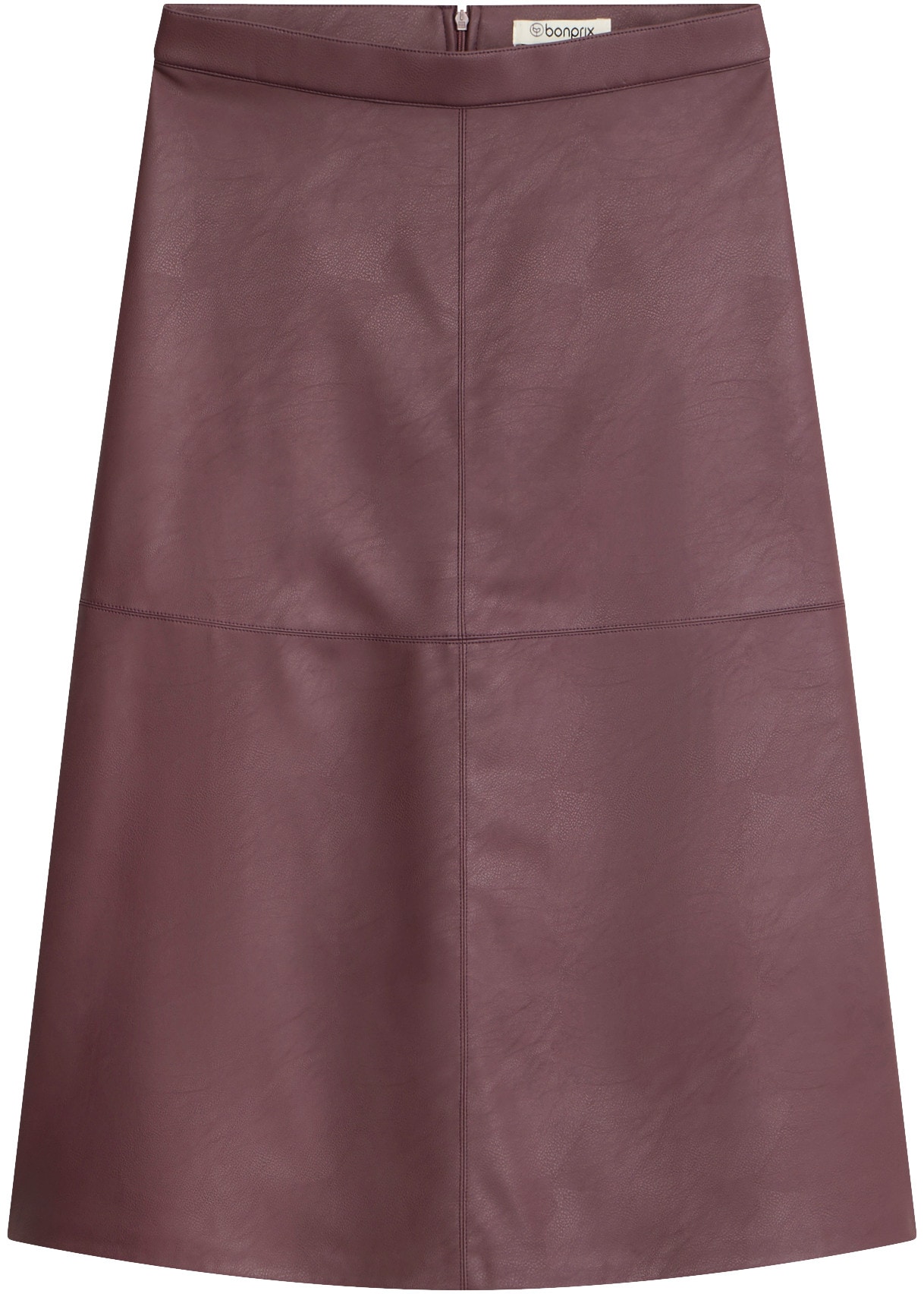 bonprix Midirock aus Lederimitat, Regular Fit, Midi-Länge, eleganter Stil