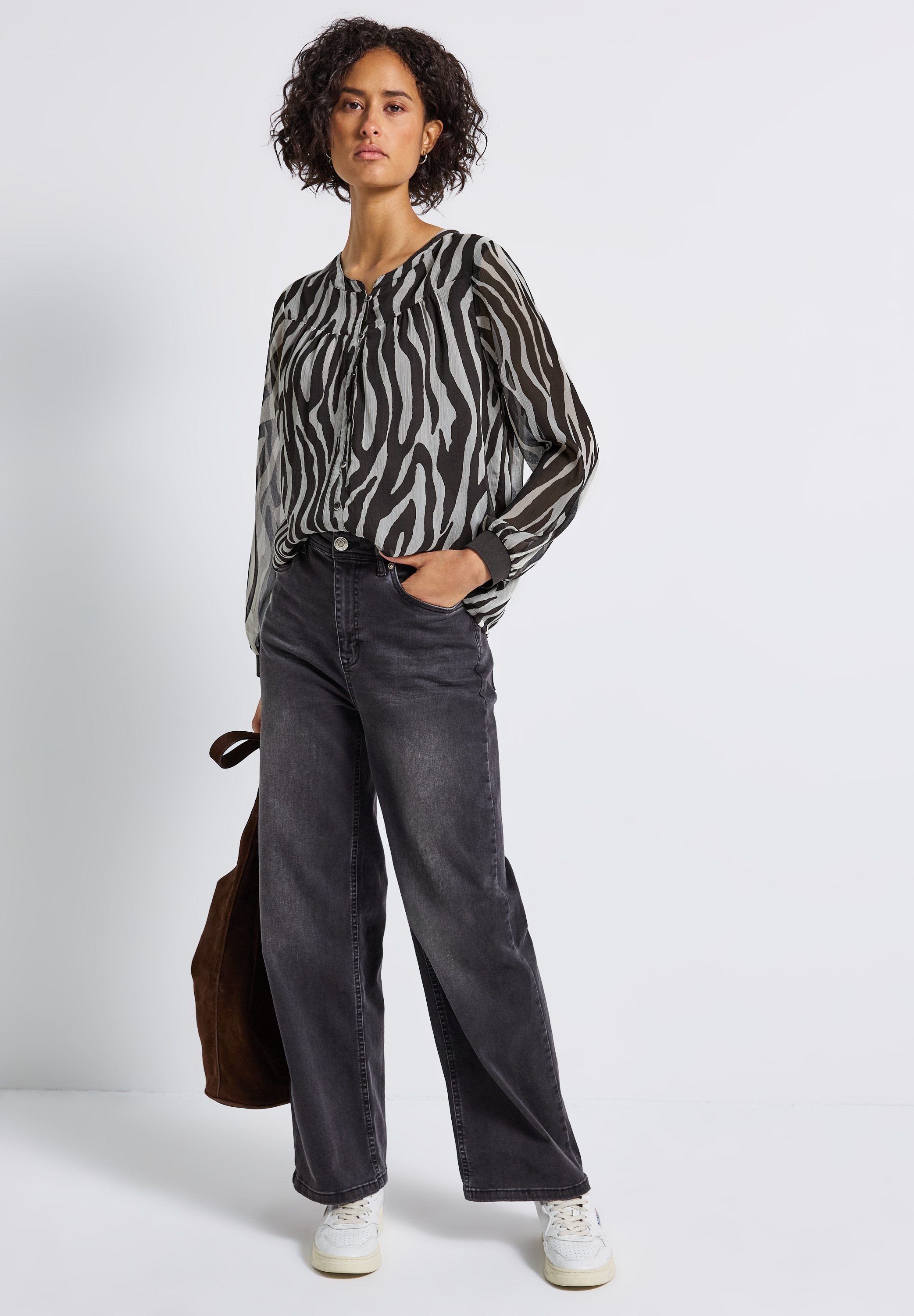 STREET ONE Chiffonbluse, mit Zebra-Print