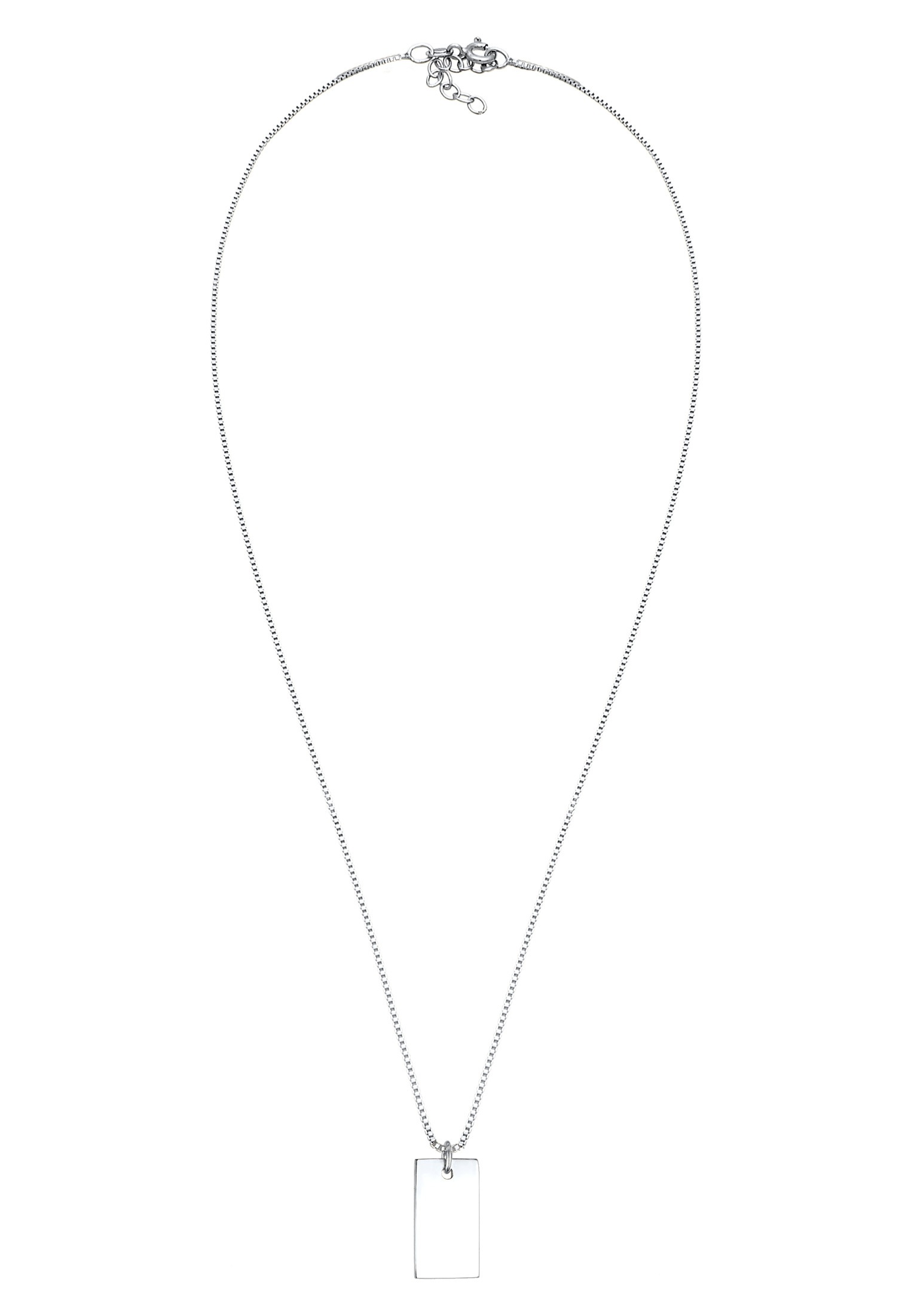 Elli Kette mit Anhänger »Halskette Rechteck Geo Basic 925 Silber«