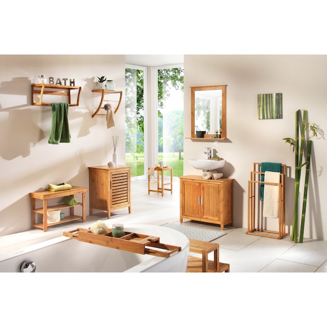 welltime Badregal »Bambus«, Breite 70 cm, Bambus, Ablage für  Badezimmerutensilien und Handtücher online kaufen | mit 3 Jahren XXL  Garantie