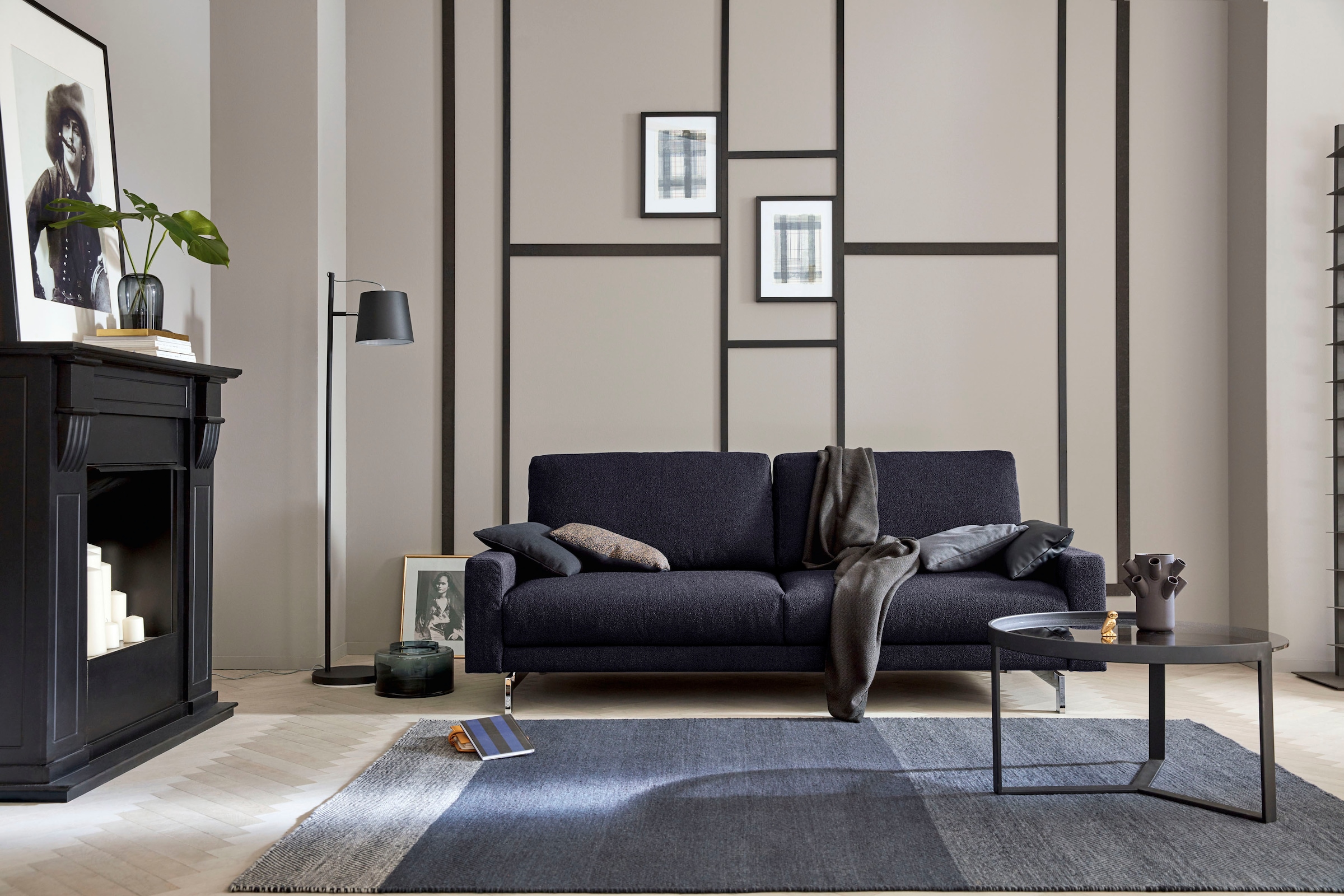 Creation BY ROLF BENZ 3-Sitzer »CR.450, Designsofa, Loungesofa«, Armlehne niedrig, Fuß chromfarben glänzend, Breite 204 cm