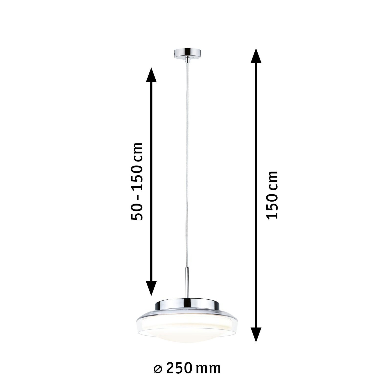 Paulmann LED Pendelleuchte »Selection Bathroom Luena IP44 11,5W 3000K Chrom 230V Glas/Metall«, 1 flammig
