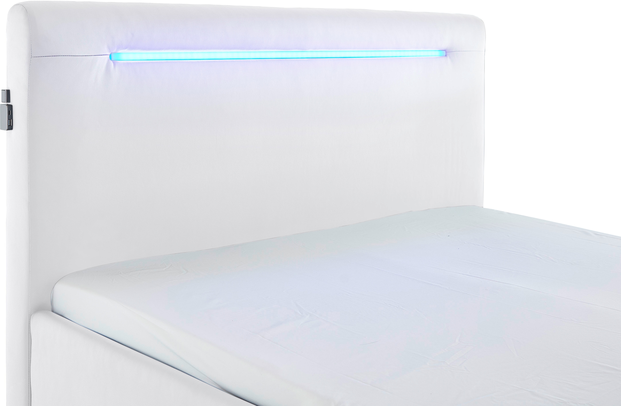 meise.möbel Polsterbett »Las Vegas III mit LED-Beleuchtung und USB-Anschluss«, erhältlich in den Breiten 140 & 180cm