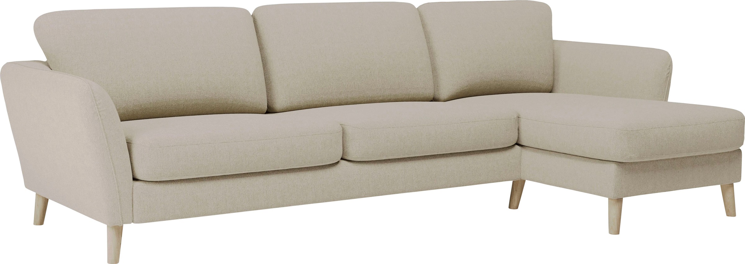 Home affaire Ecksofa »MARSEILLE (279/152cm),L-Form, Rec. rechts/links«, Massivholzbeine aus Eiche, in verschieden Bezügen und Farbvarianten