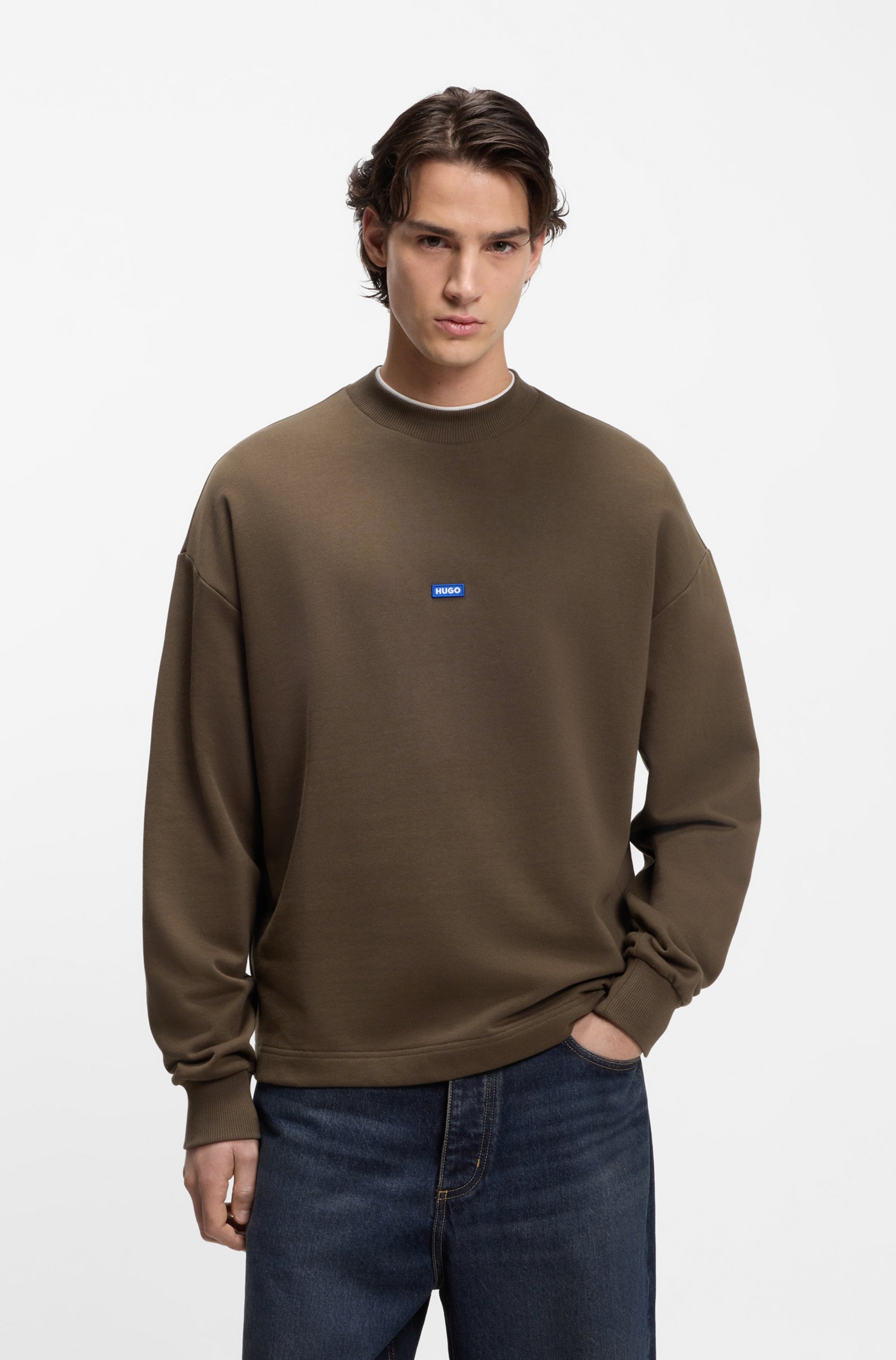 HUGO Blue Sweatshirt »Nedro«, Rundhalsausschnitt, Regular Fit,  Logo-Patch
