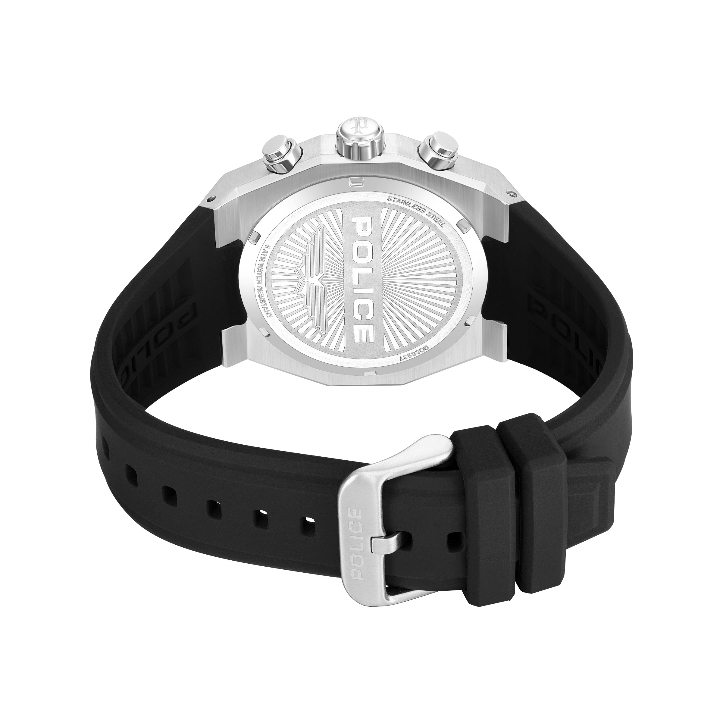 Police Chronograph »Steward« Quarzuhr, Armbanduhr, Herrenuhr, Silikonarmband, analog, Stoppfunktion