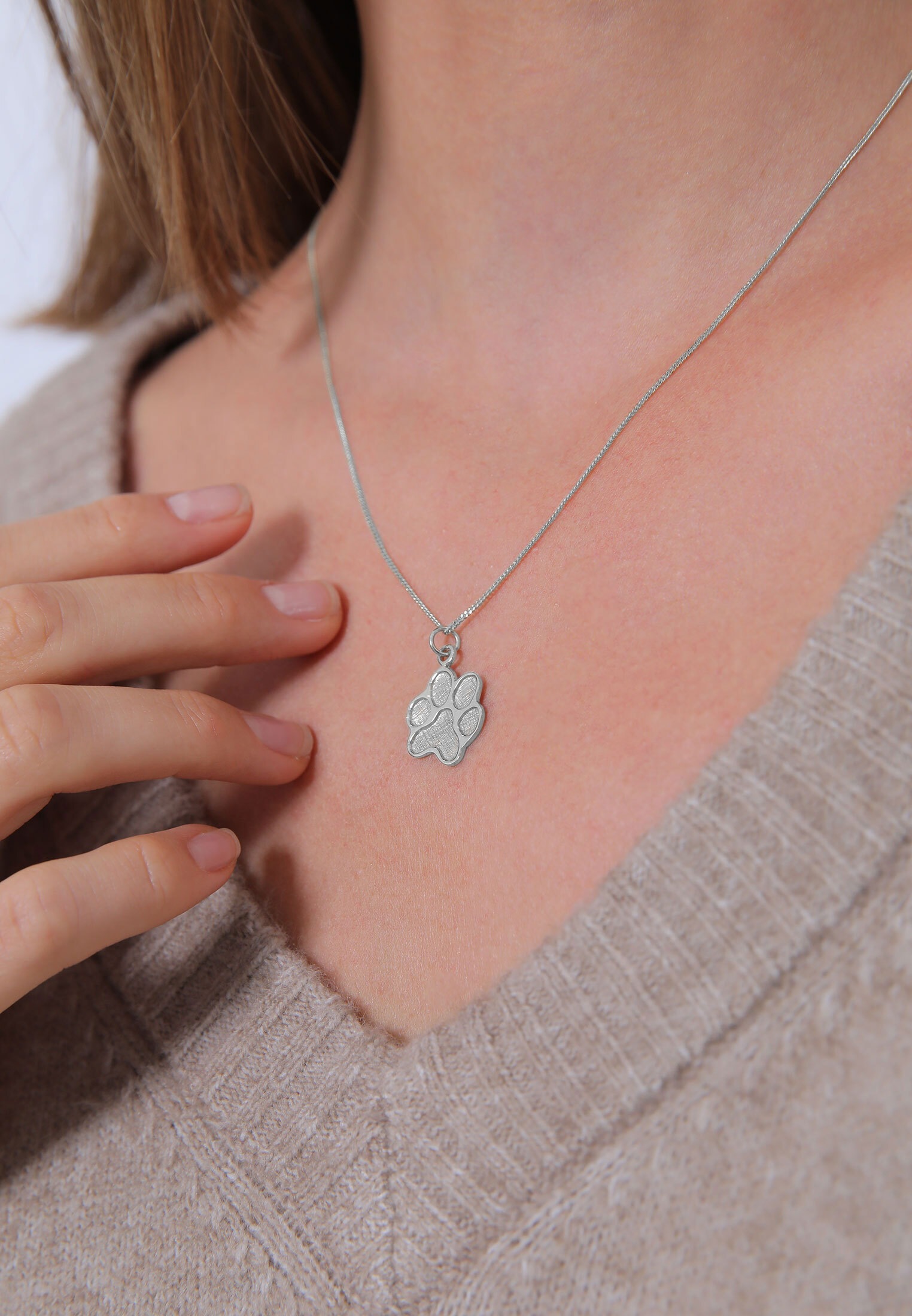 Elli Kette mit Anhänger »Halskette Pfote Symbol Hund 925 Silber«