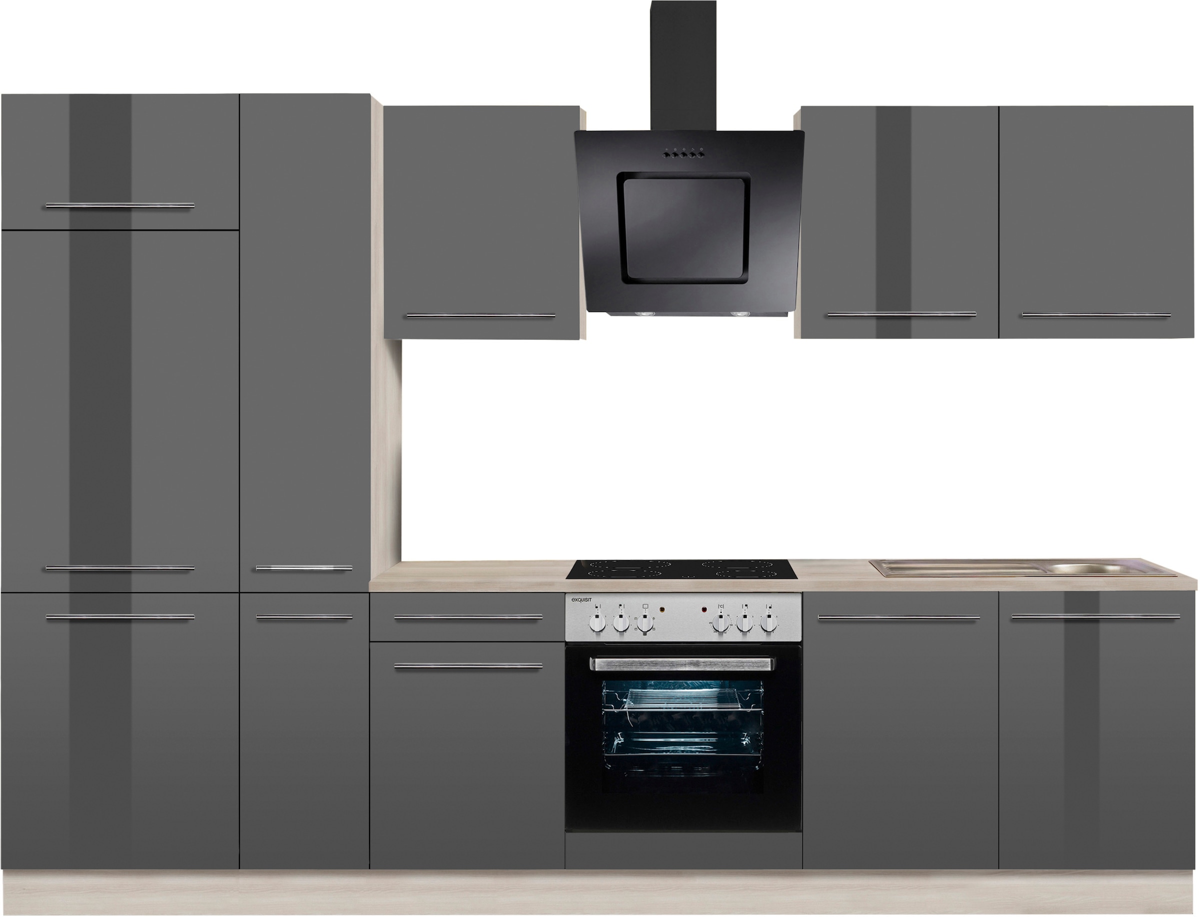OPTIFIT Küchenzeile »Bern«, mit E-Geräten, Breite 300 cm, höhenverstellbare  Füße, gedämpfte Türen auf Rechnung bestellen