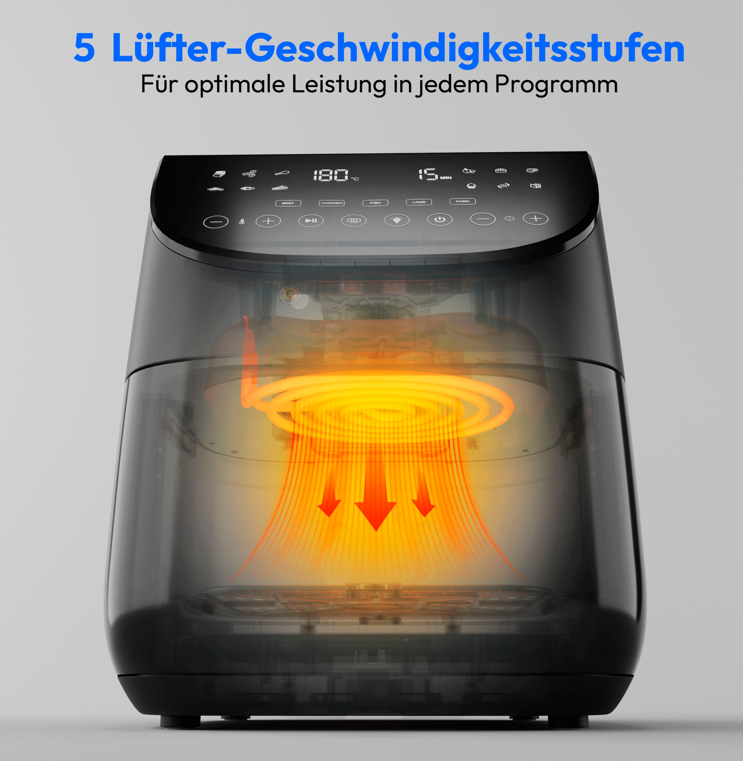 Medion® Heißluftfritteuse »MD13060« 1700 W Temperaturfühler, DC-Motor, leiser Betrieb, PFAS-freie SP