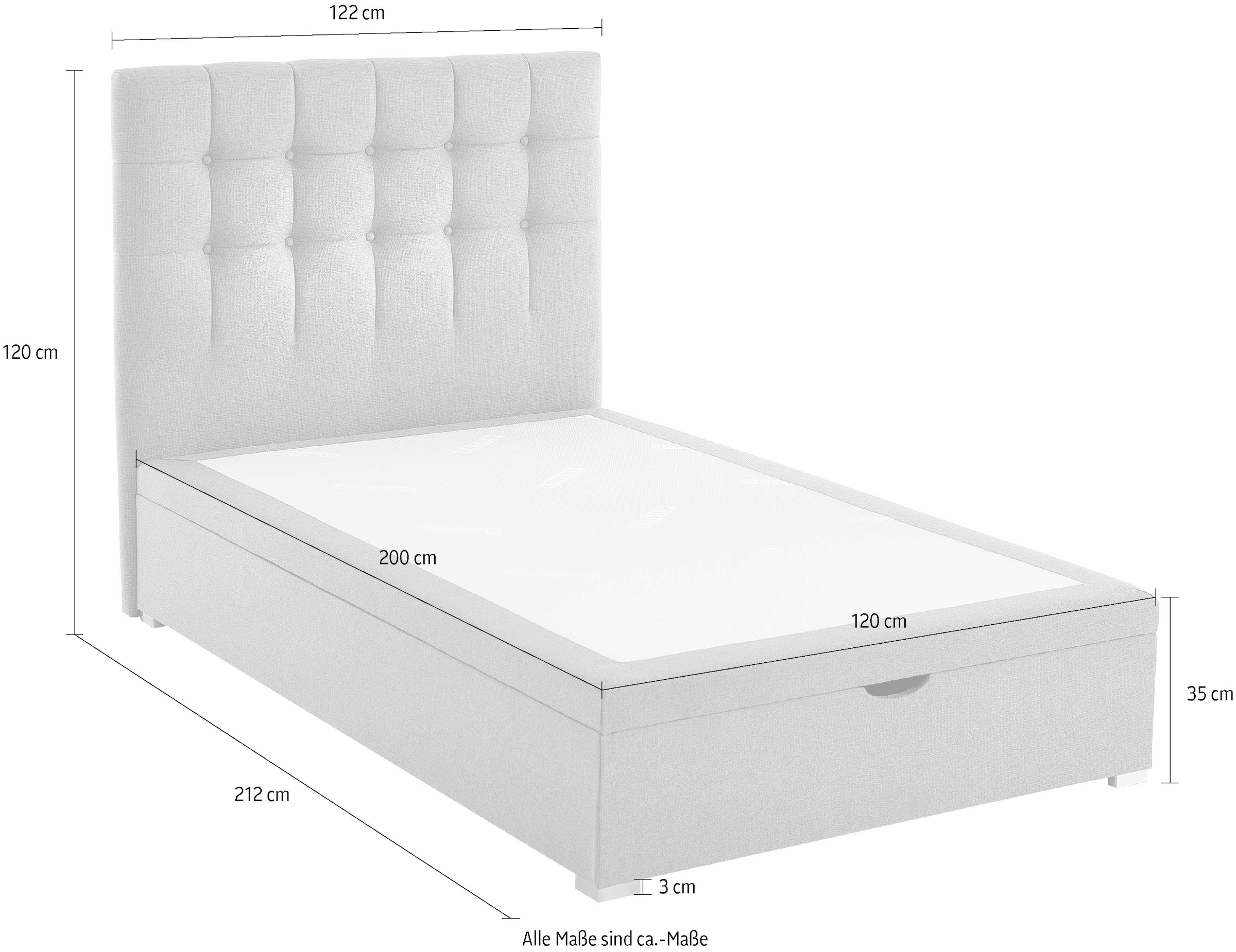 ATLANTIC home collection Boxbett »Riona, erweiterbar zu Doppel- und Familienbett« wahlweise mit 120x200cm Taschen-Federkernmatratze oder ohne Matratze