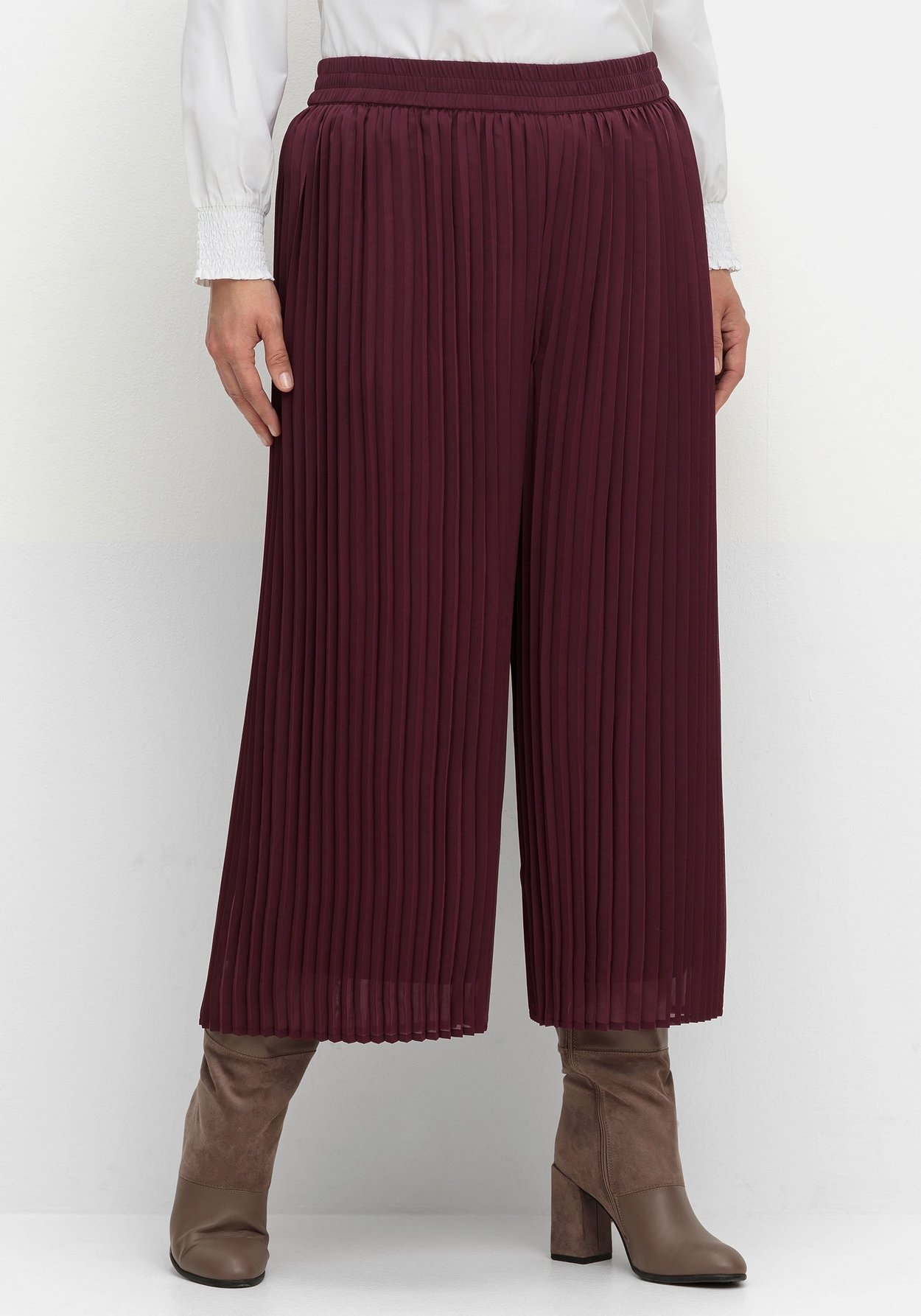Sheego 7/8-Hose »Weite Plisseehose mit Plissee-Falten und Stretchbund«