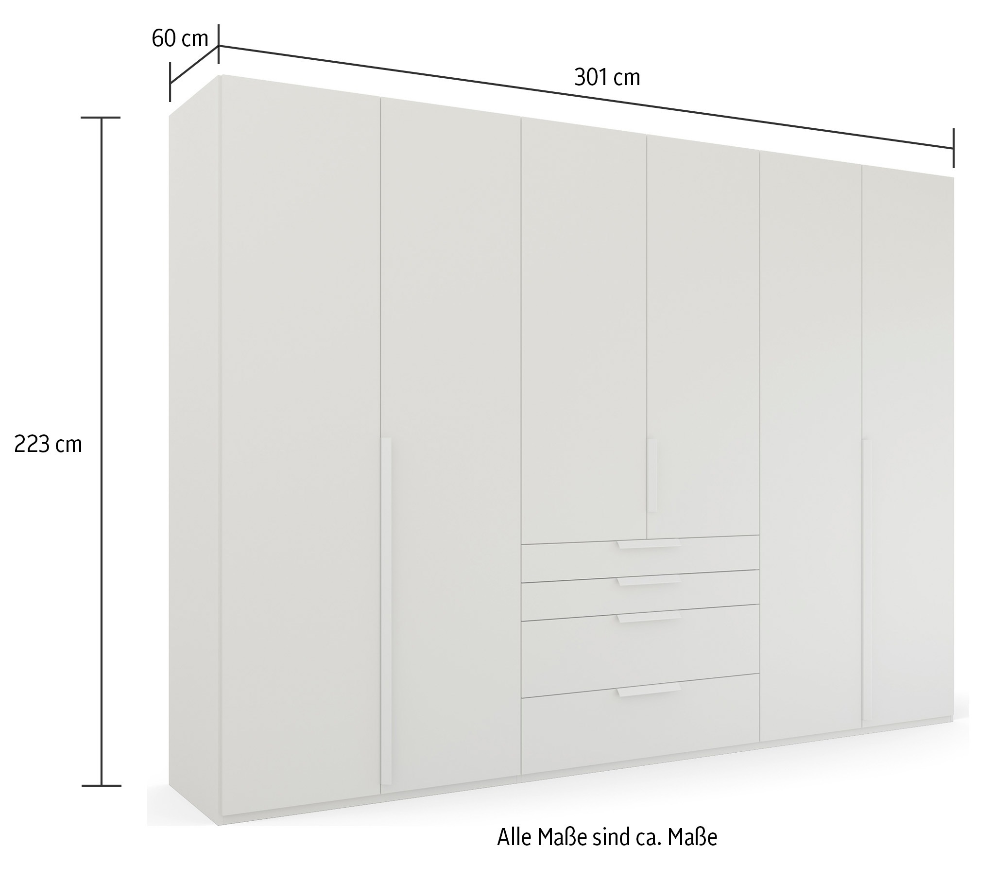 rauch Drehtürenschrank »Purisma«, mit Glasfront, Schubladen und umfangreichem Zubehör, mit Soft-Close