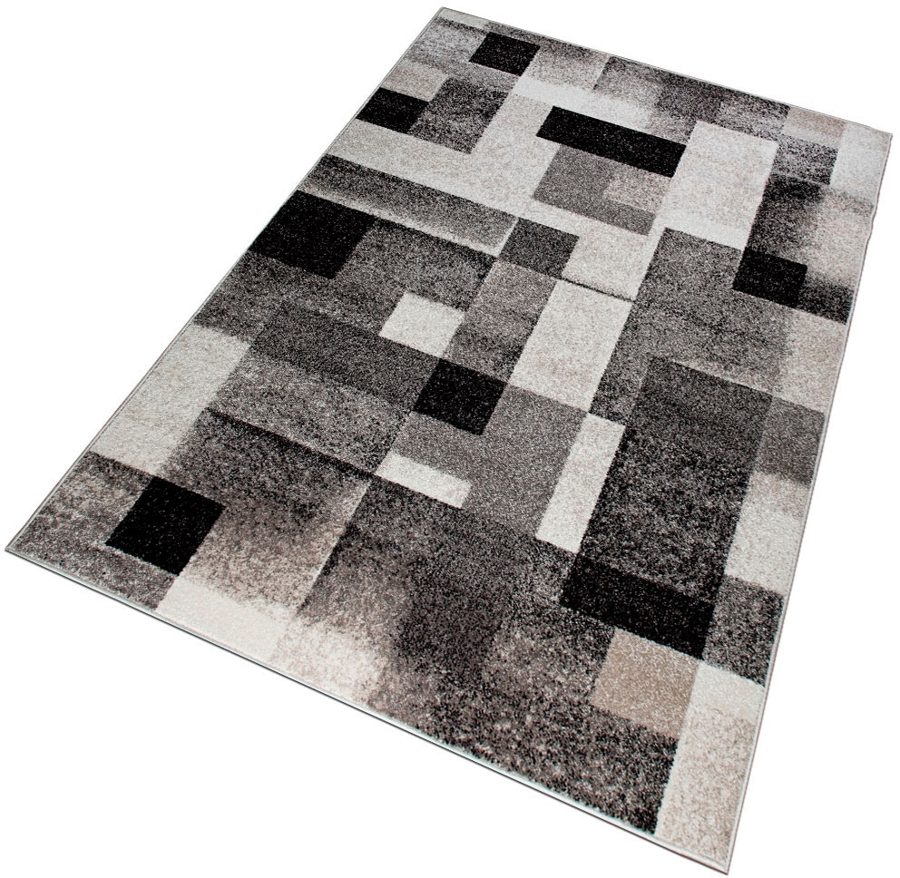 my home Teppich »Corine«, rechteckig, 9 mm Höhe, mit besonders weichem Flor, Kurzflor, modernes Karo-Design