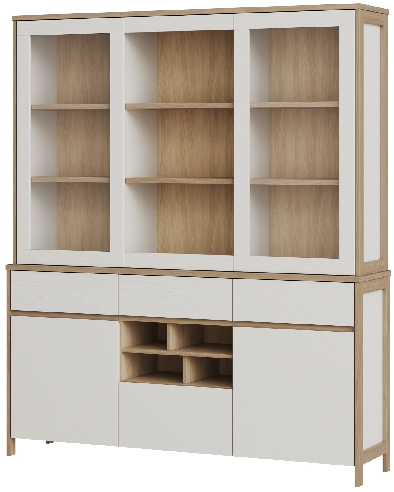 Home affaire Buffet »Stranda, Hochschrank im Scandi-Style, moderner Schrank« Rahmenoptik, ausreichend Stauraum, vielseitig einsetzbar, 164 cm breit