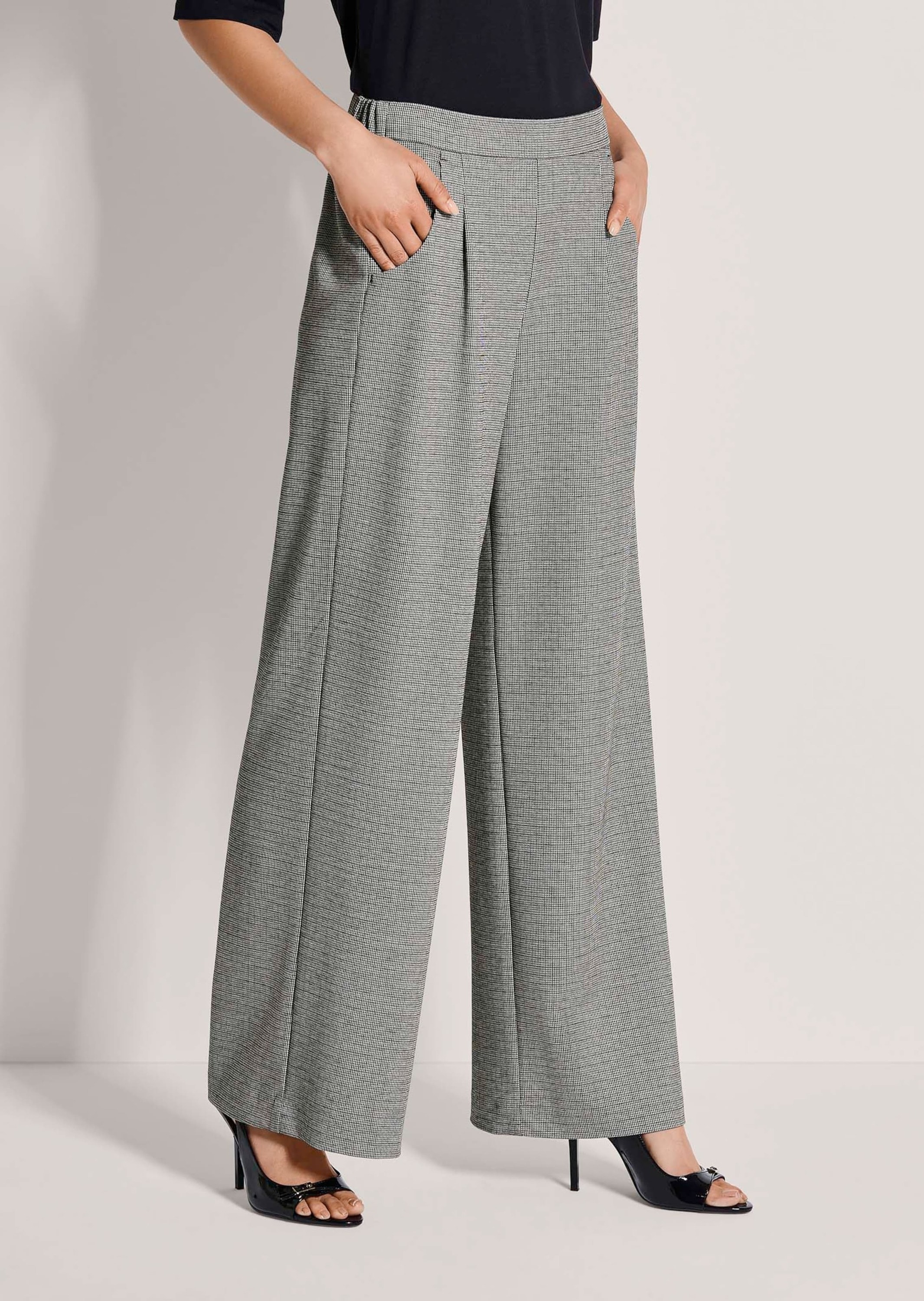 MADELEINE Stoffhose »Bundfaltenhose Schlupfhose mit Karo-Muster«  Minimaldessin
