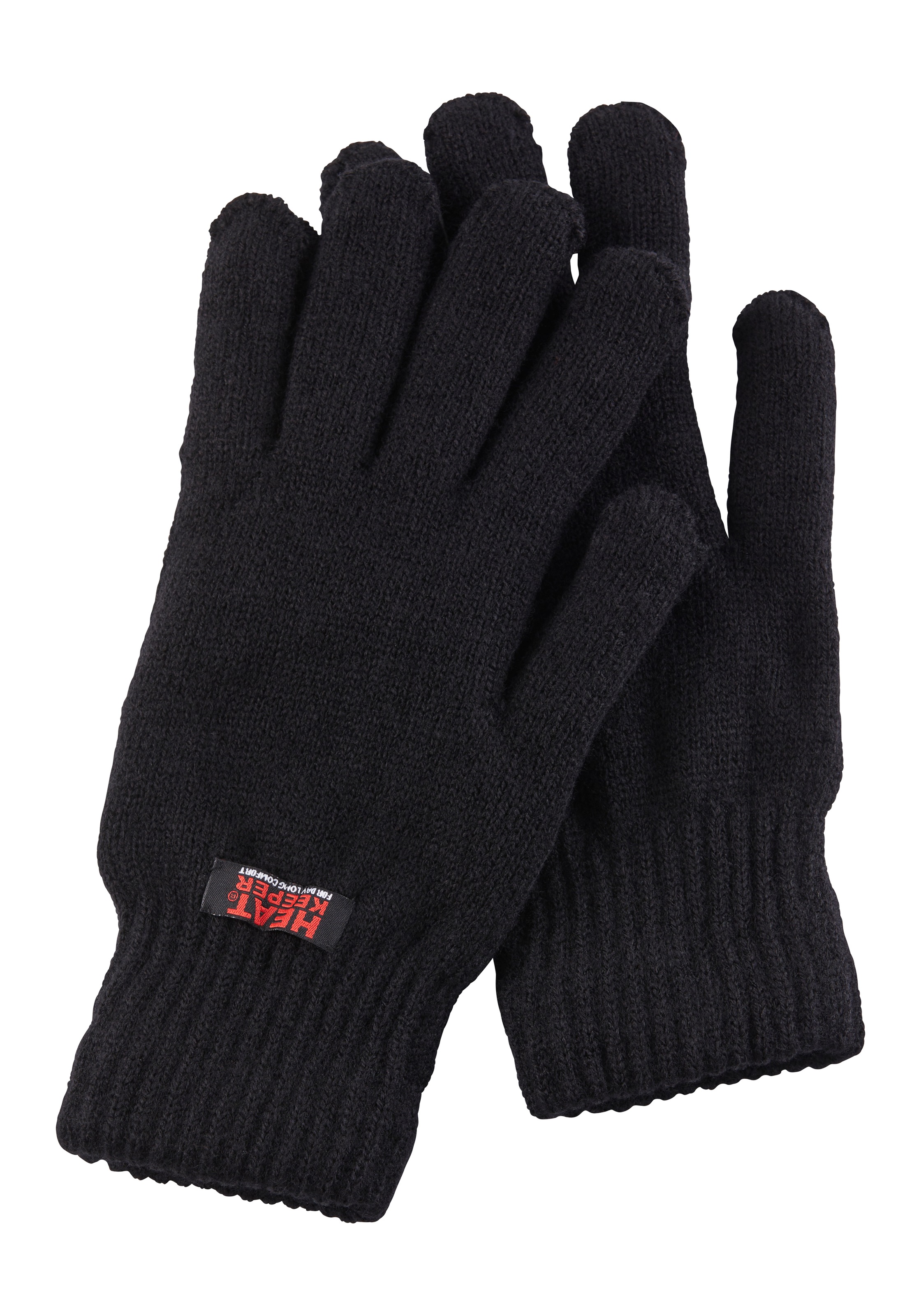 Heatkeeper, Herren, Strickhandschuhe Thermohandschuhe mit elastischem Bündchen, schwarz, schwarz, Herren Thermohandschuhe von Heatkeeper
