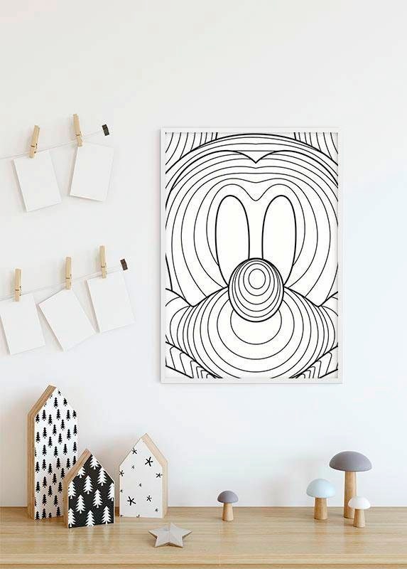Komar Bild »Mickey Mouse Lines« Disney 1 Stk. tlg. Wandbild zur Dekoration im Kinderzimmer - ohne Rahmen