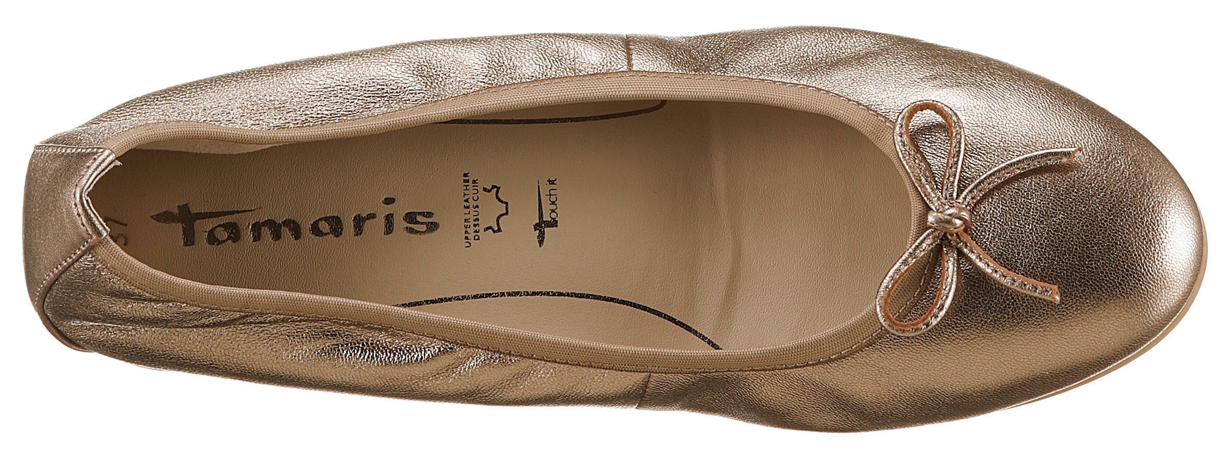 Tamaris Ballerina, Festtagsschuh, Hochzeitsschuh, Flats mit schönem Metallic-Schimmer