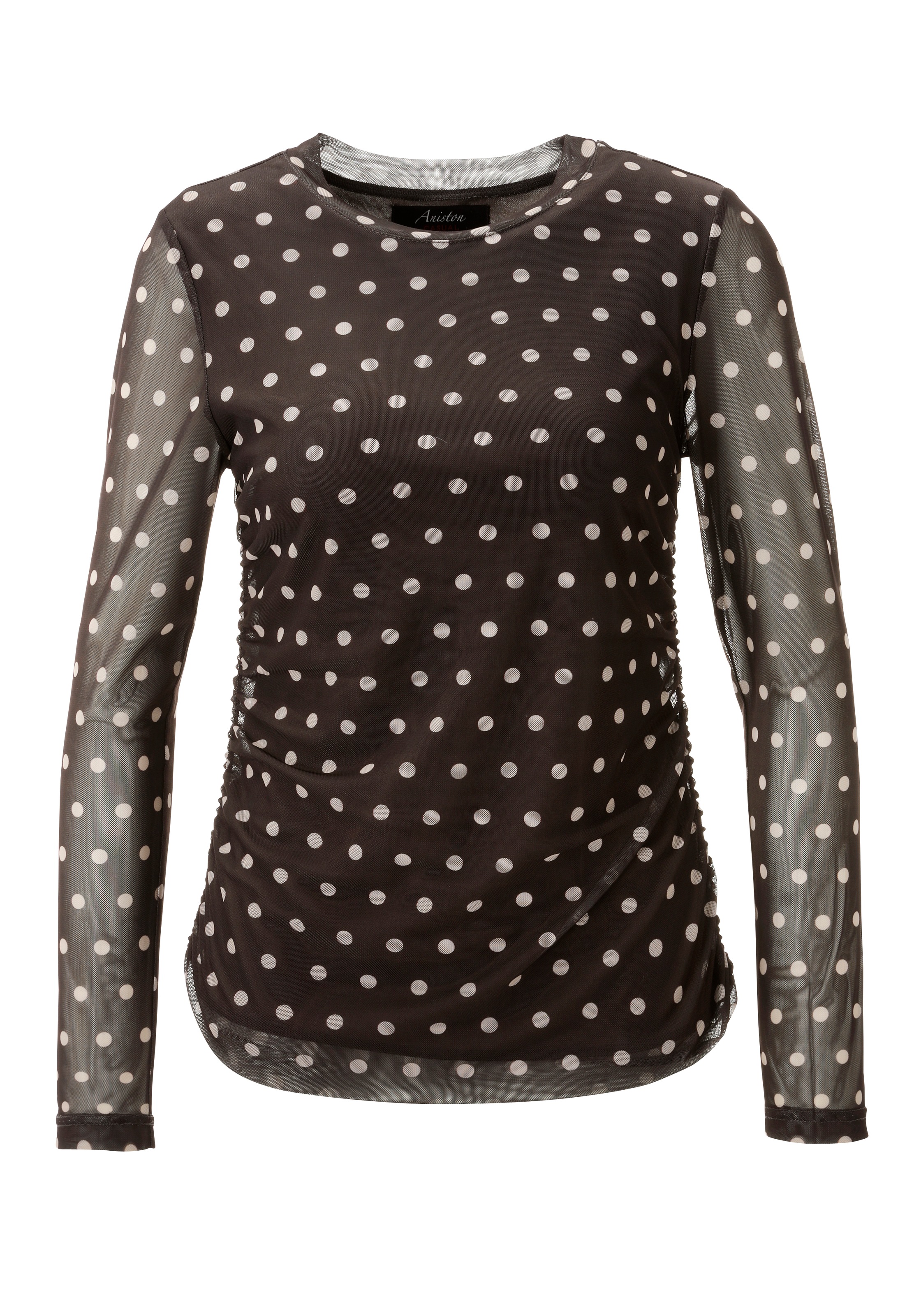 Aniston CASUAL Langarmshirt mit Raffungen an den Seitennähten - NEUE KOLLEKTION