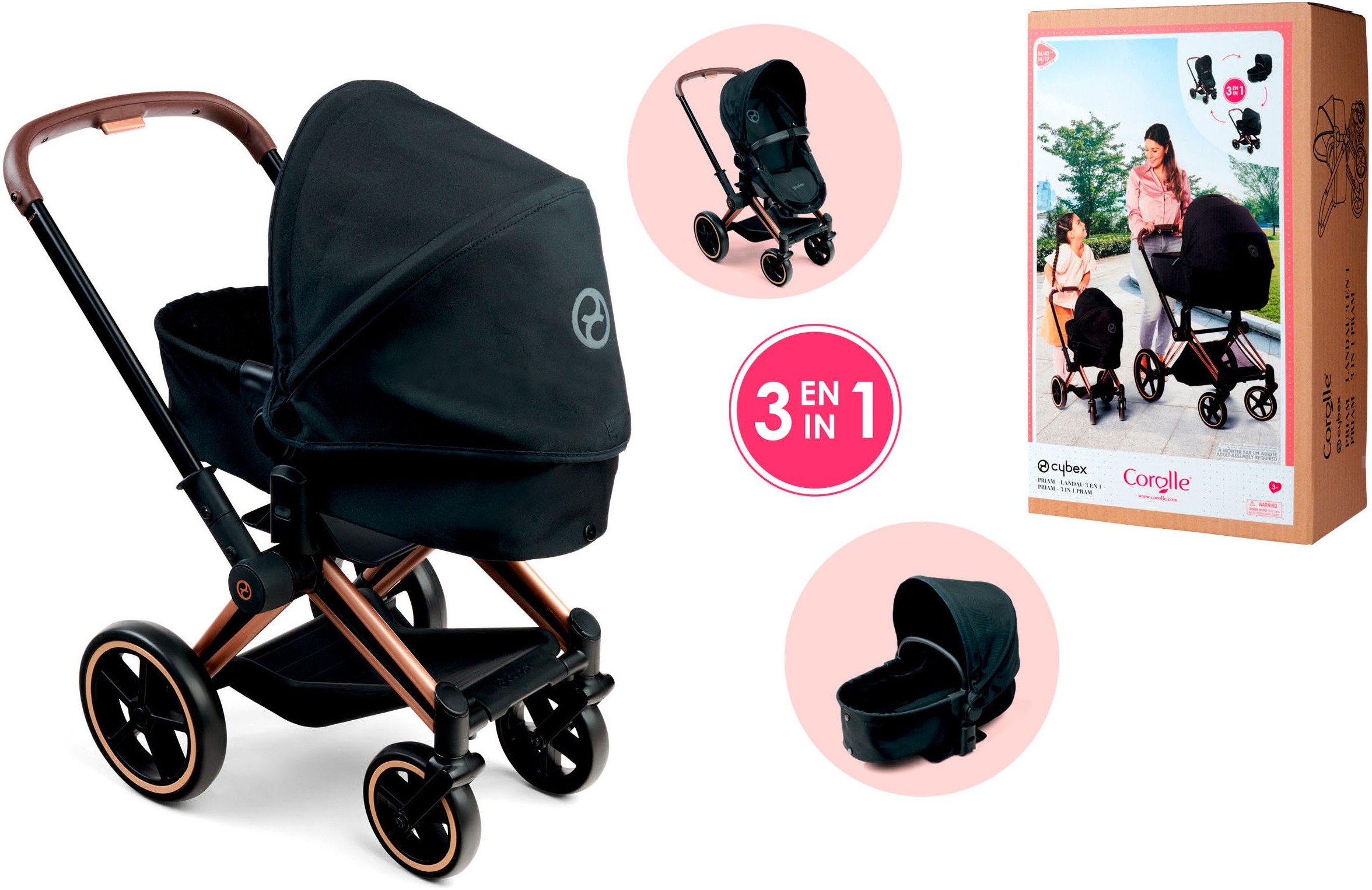 Corolle® Kombi-Puppenwagen »Corolle, 36-42cm Cybex«