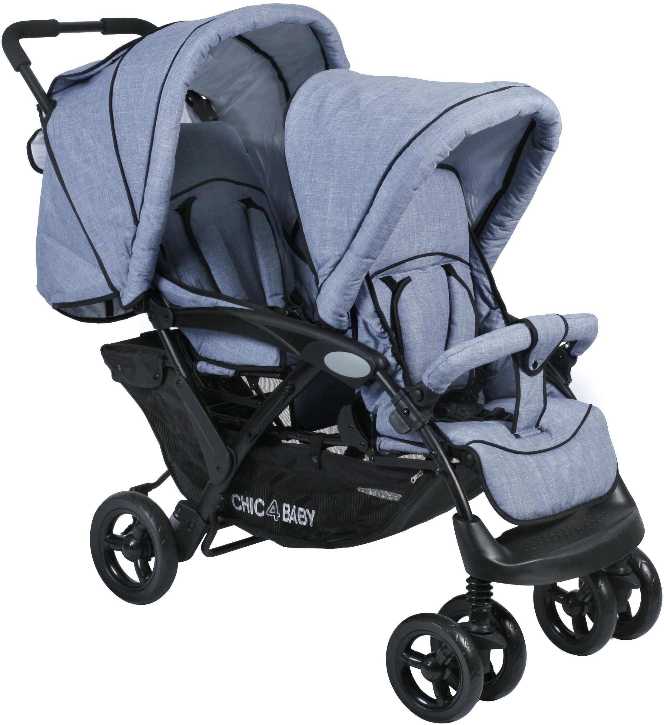 CHIC4BABY Geschwisterwagen »Duo« mit feststellbaren Doppelschwenk-Vorderrädern