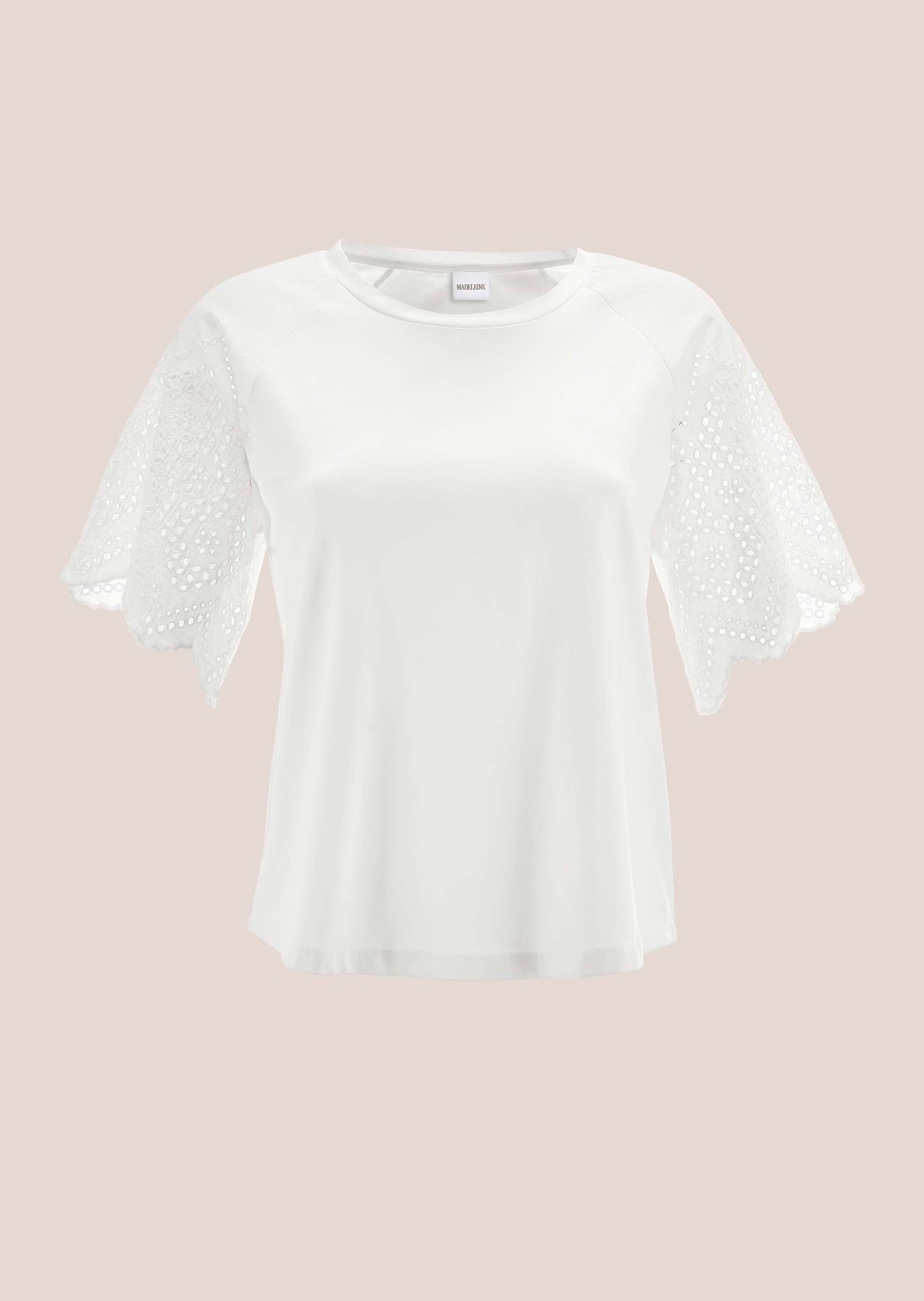 MADELEINE Shirtbluse »Blusenshirt Kurzes Sommerbluse mit Lochstickerei«