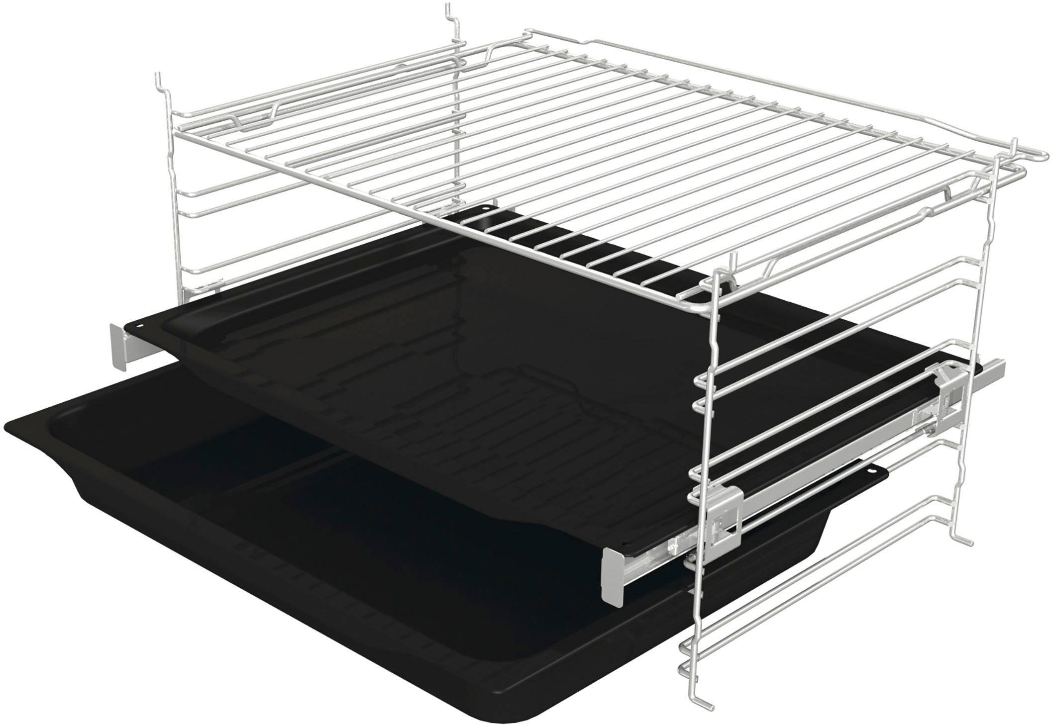 GORENJE Backofen-Set »BOS6737E13BGOT«, mit 1-fach-Teleskopauszug, Aqua Clean, (Set), Pizzafunktion mit 300 °C – perfekt für Pizza, Focaccia und mehr!