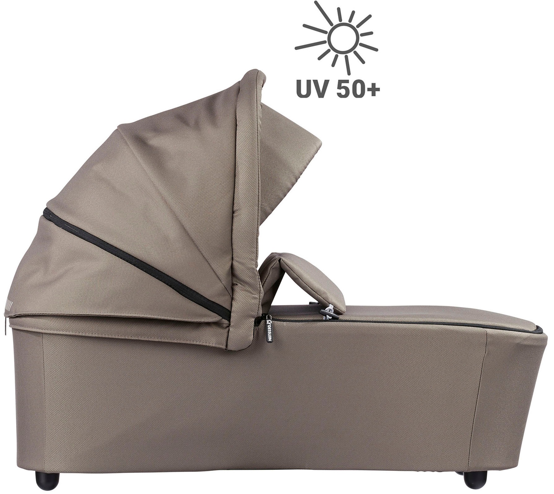 Gesslein Kombi-Kinderwagen »FX4 Soft+ mit Aufsatz Style, taube/cognac«, mit Babywanne C3 und Babyschalenadapter