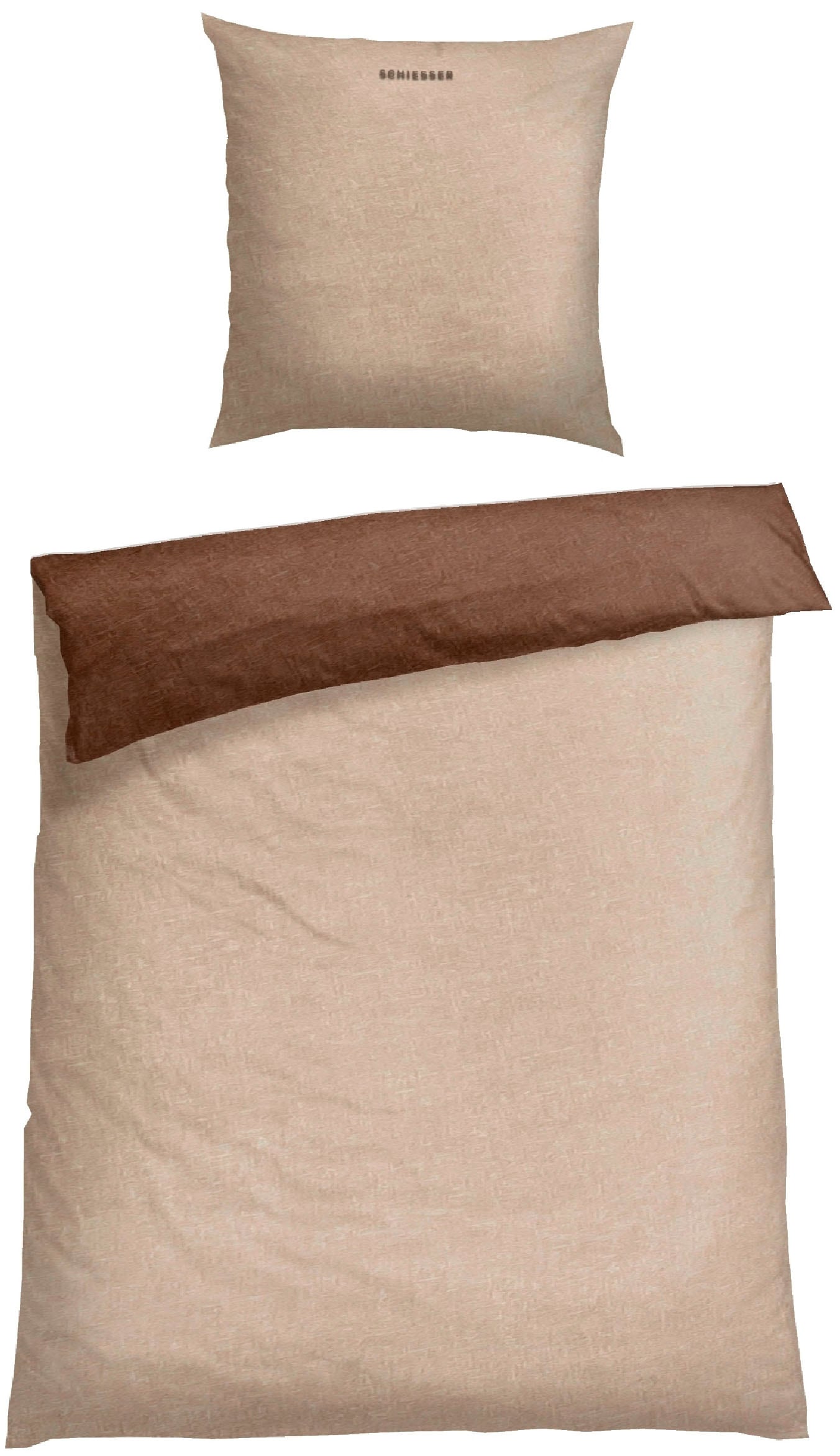 Schiesser Wendebettwäsche »Doubleface aus weicher Baumwolle mit edlem Melangeeffekt« 2 Stk. tlg. ab Größe 135x200 cm erhältlich, Made in Green