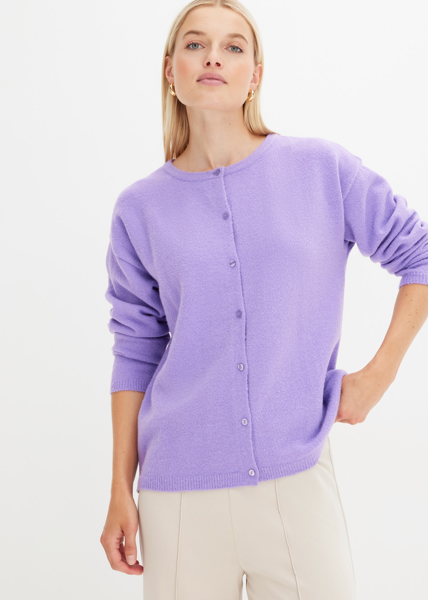 bonprix Strickjacke »Feinstrickjacke« lässig geschnittene Passform, Feinstrick, eleganter Stil