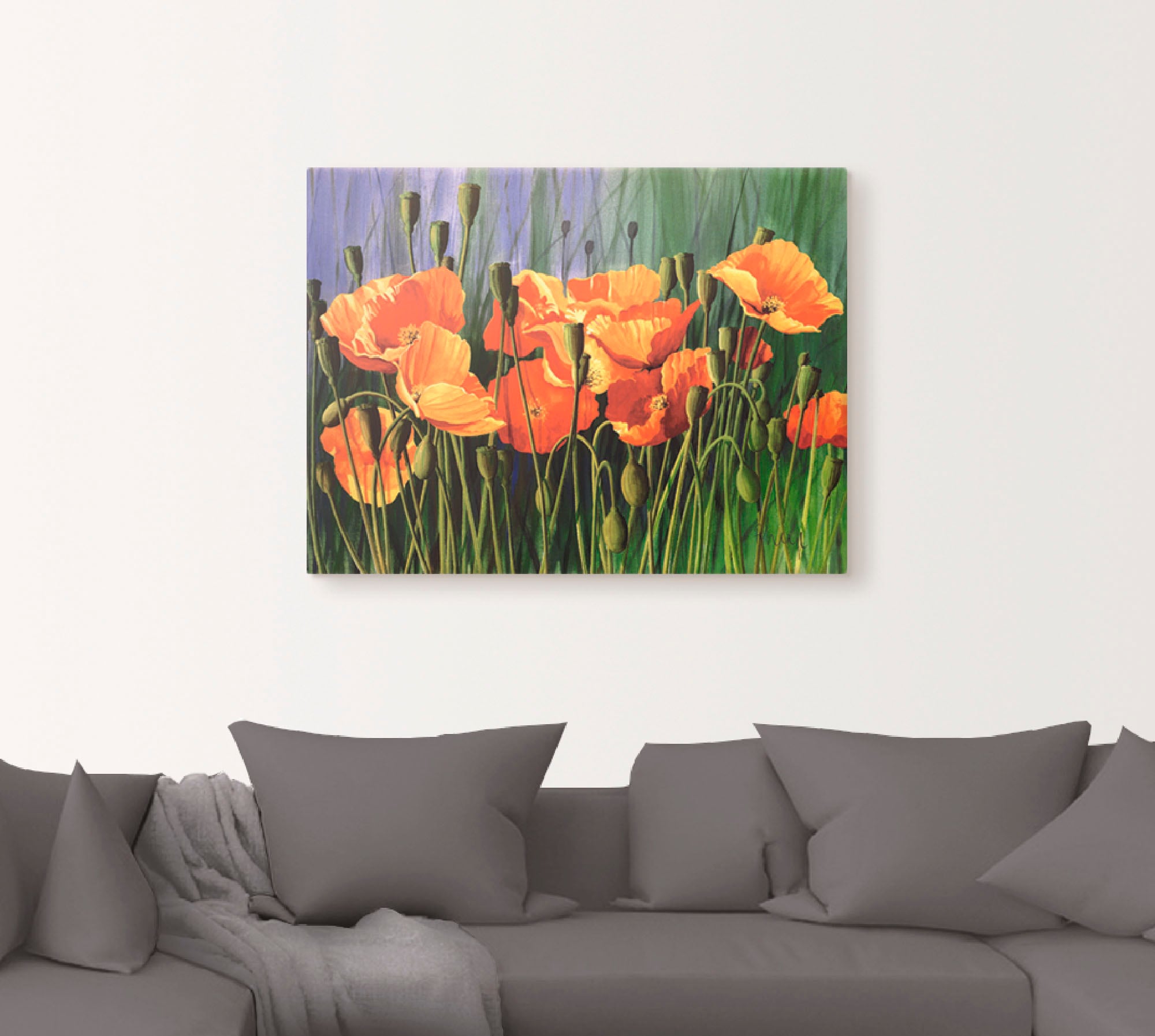 Artland Leinwandbild »Mohnblumen I« Blumen 1 Stk. tlg. auf Holzrahmen gespannt