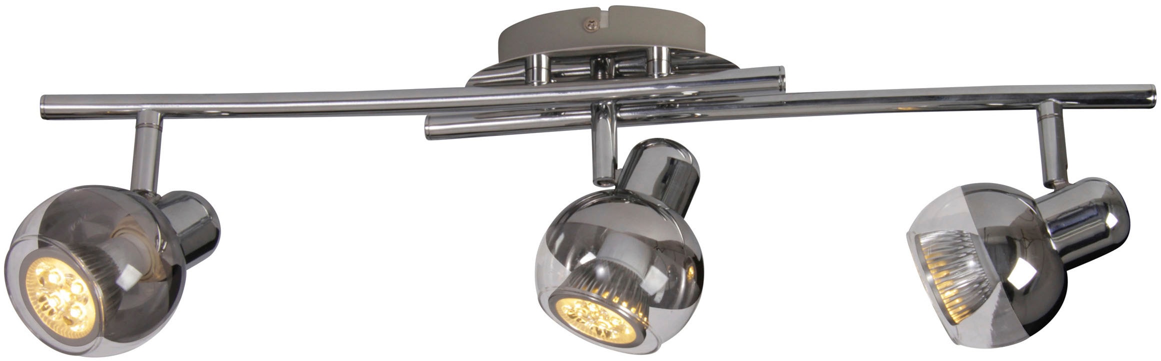 näve Deckenspots »Boccia« GU10 1 Stk. Warmweiß 1flg. incl. LED GU10 6W, chrom, Glasschirm, verstellbarer Spot, D:14cm