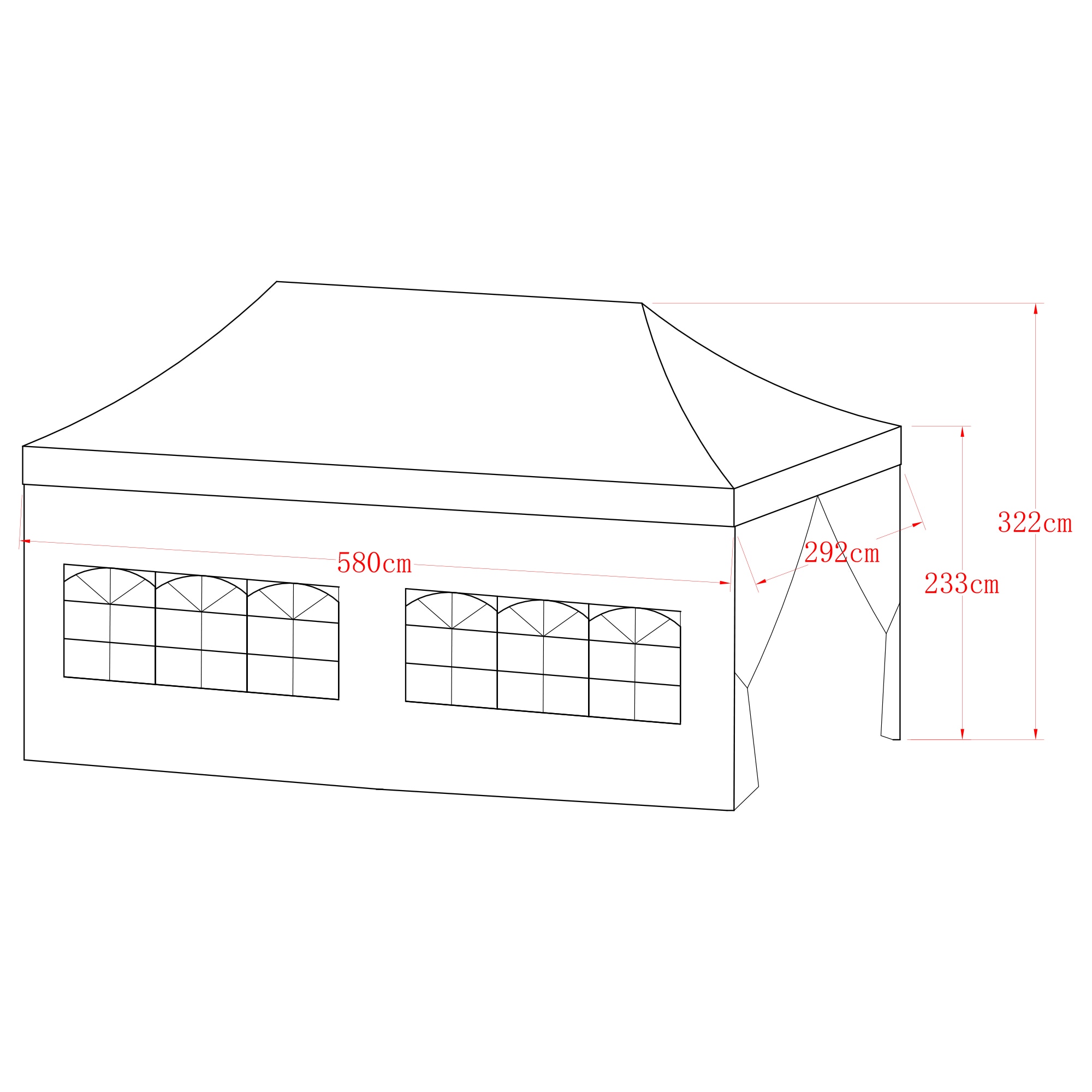 KONIFERA Faltpavillon »Premium Partyzelt« BxTxH: 300x600x330 cm